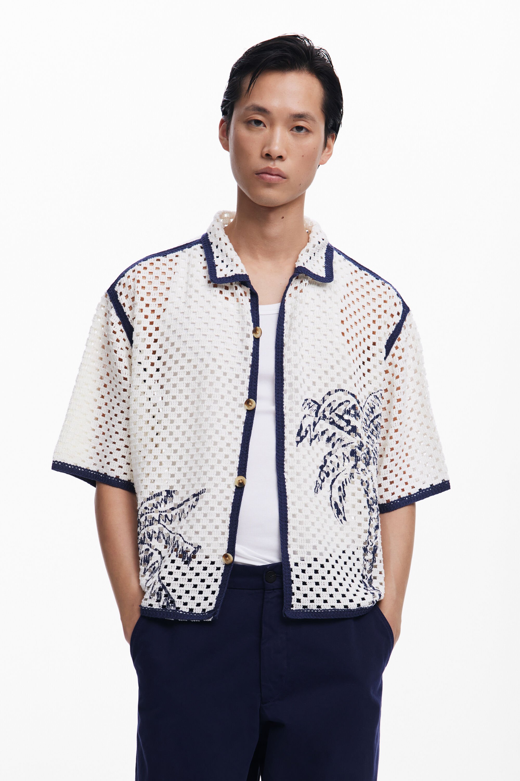 Camisa Calada Palmeras Hombre