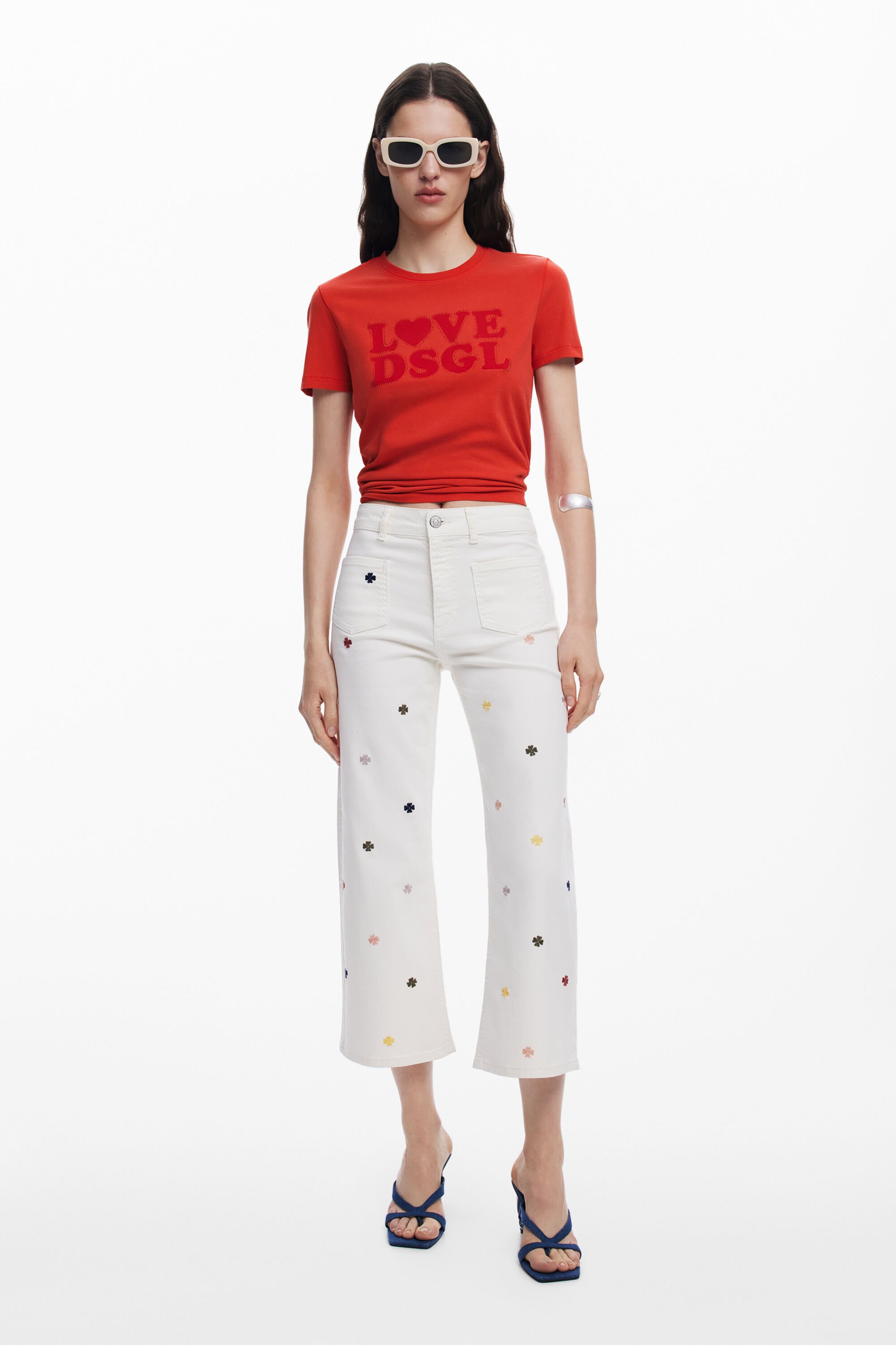 Vaquero culotte tréboles Desigual para hombre