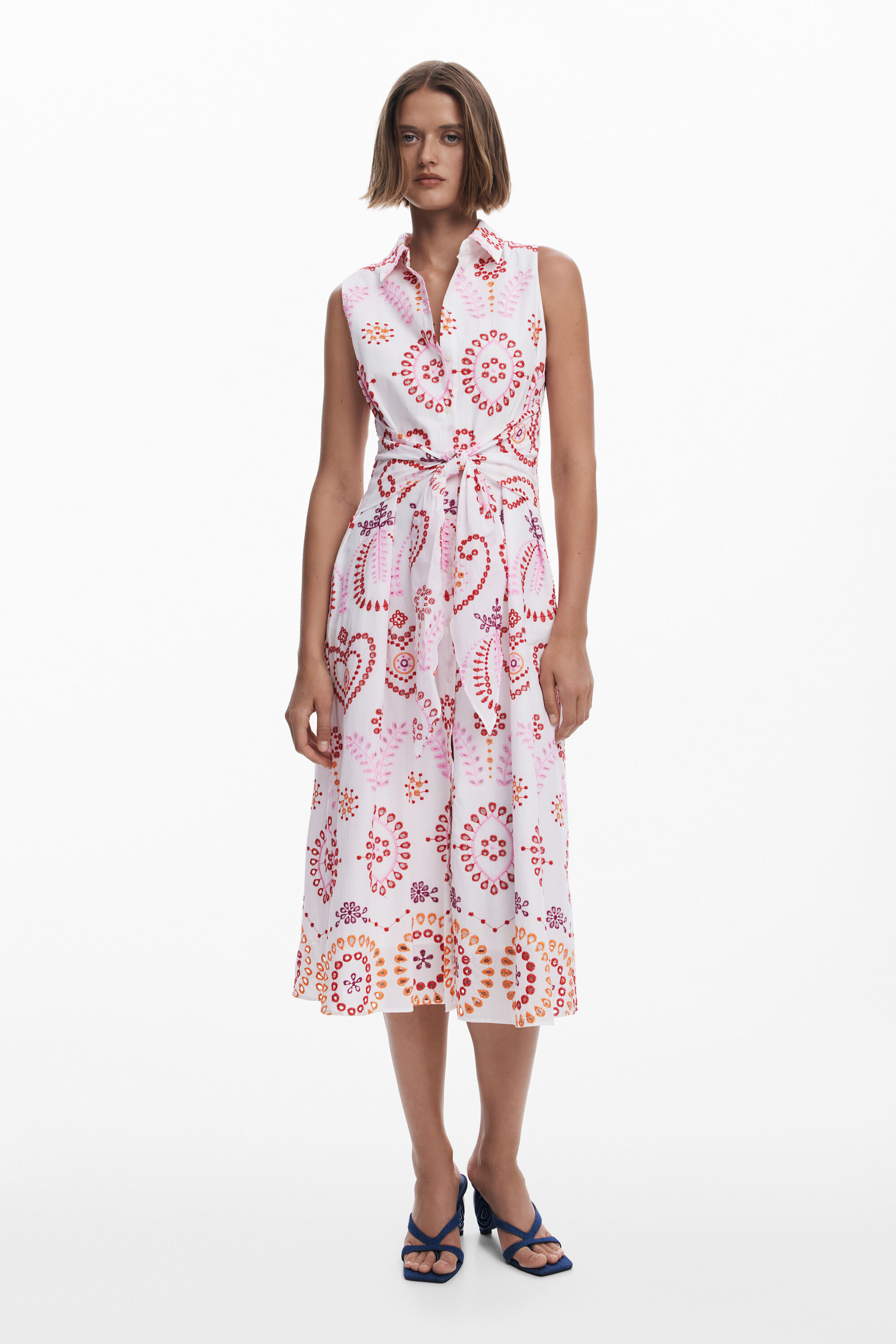 Vestido midi lazada estampado fehombre Desigual