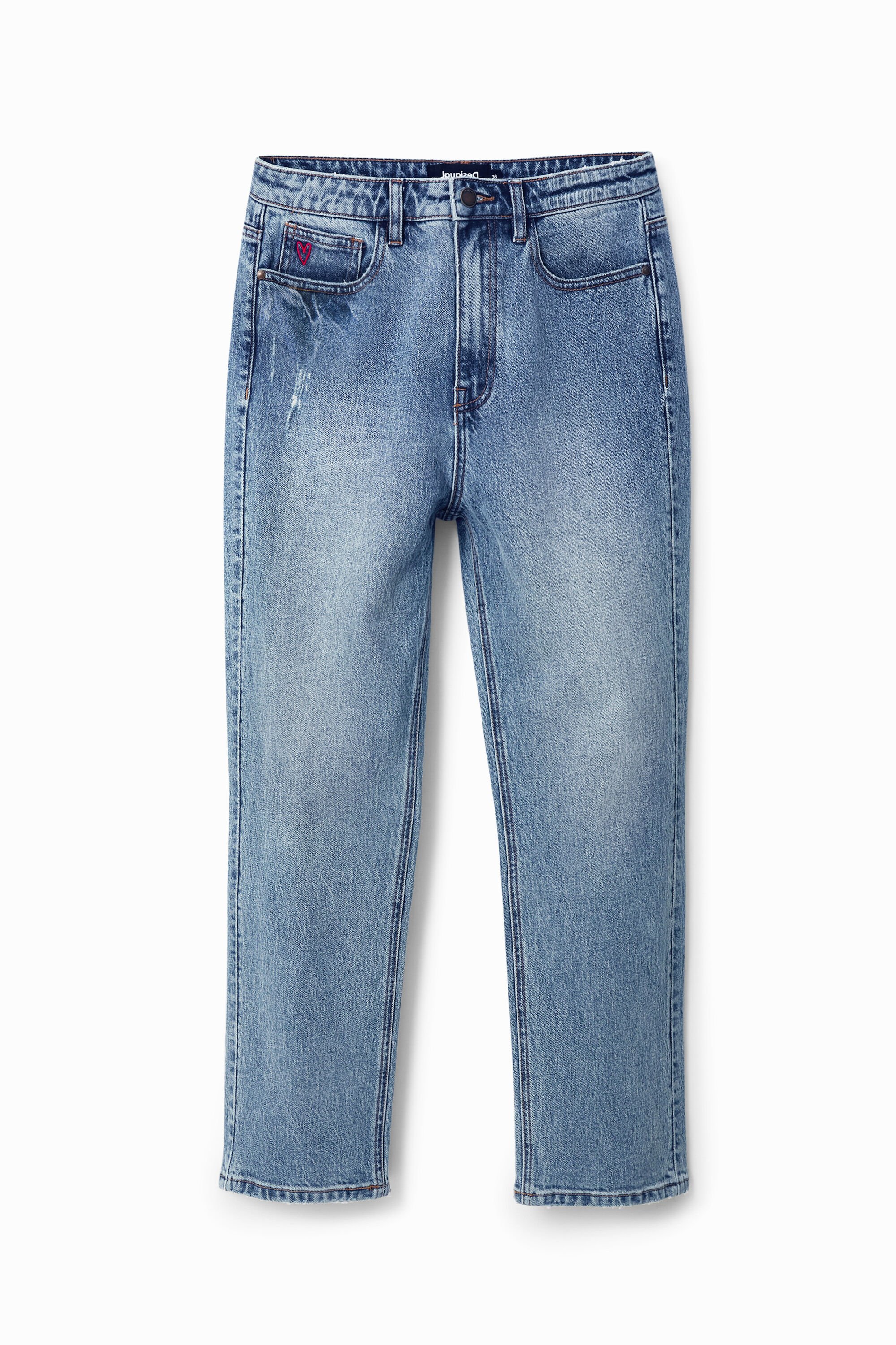 Vaquero Straight Tobillero Desigual para Hombre