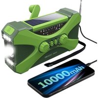 Radio Portátil de Emergencia con Carga Solar de 10000mAh y Linterna LED Radio Portátil de Emergencia con Carga Solar de 10000mAh y Linterna LED