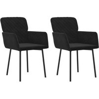 Pack 2 Sillas de Comedor de Terciopelo Negro Pack 2 Sillas de Comedor de Terciopelo Negro