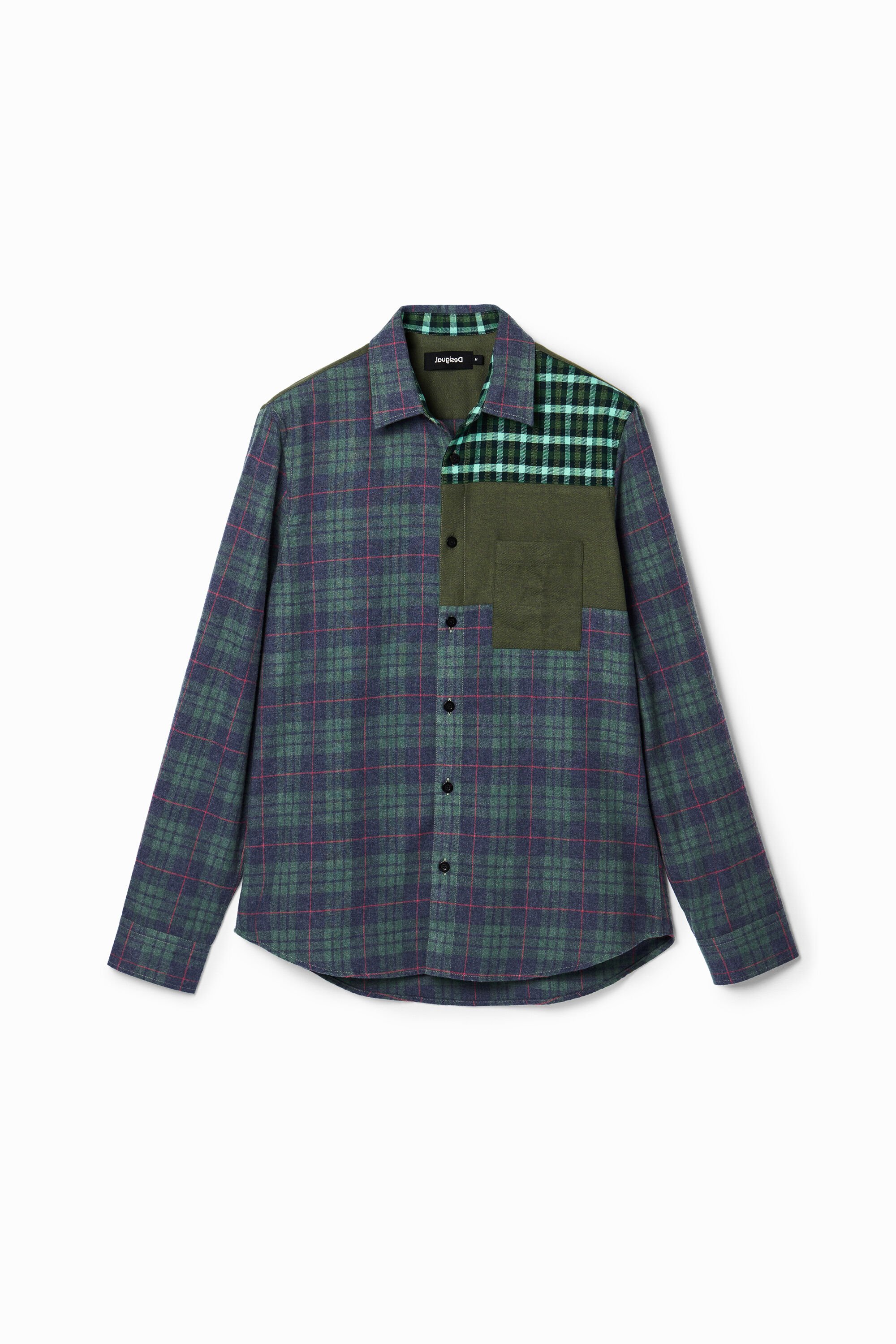 Camisa de franela con cuadros para hombre