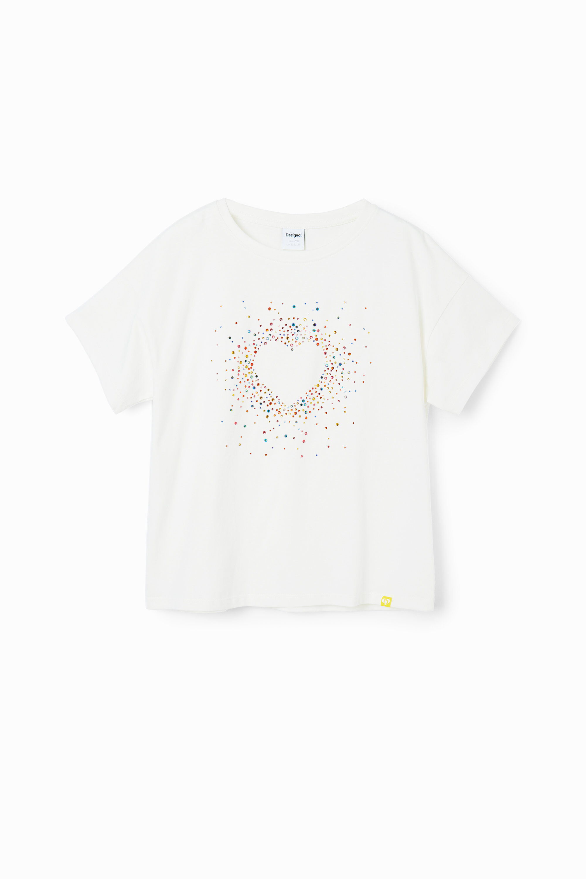 Camiseta con corazón y strass de Desigual para mujer
