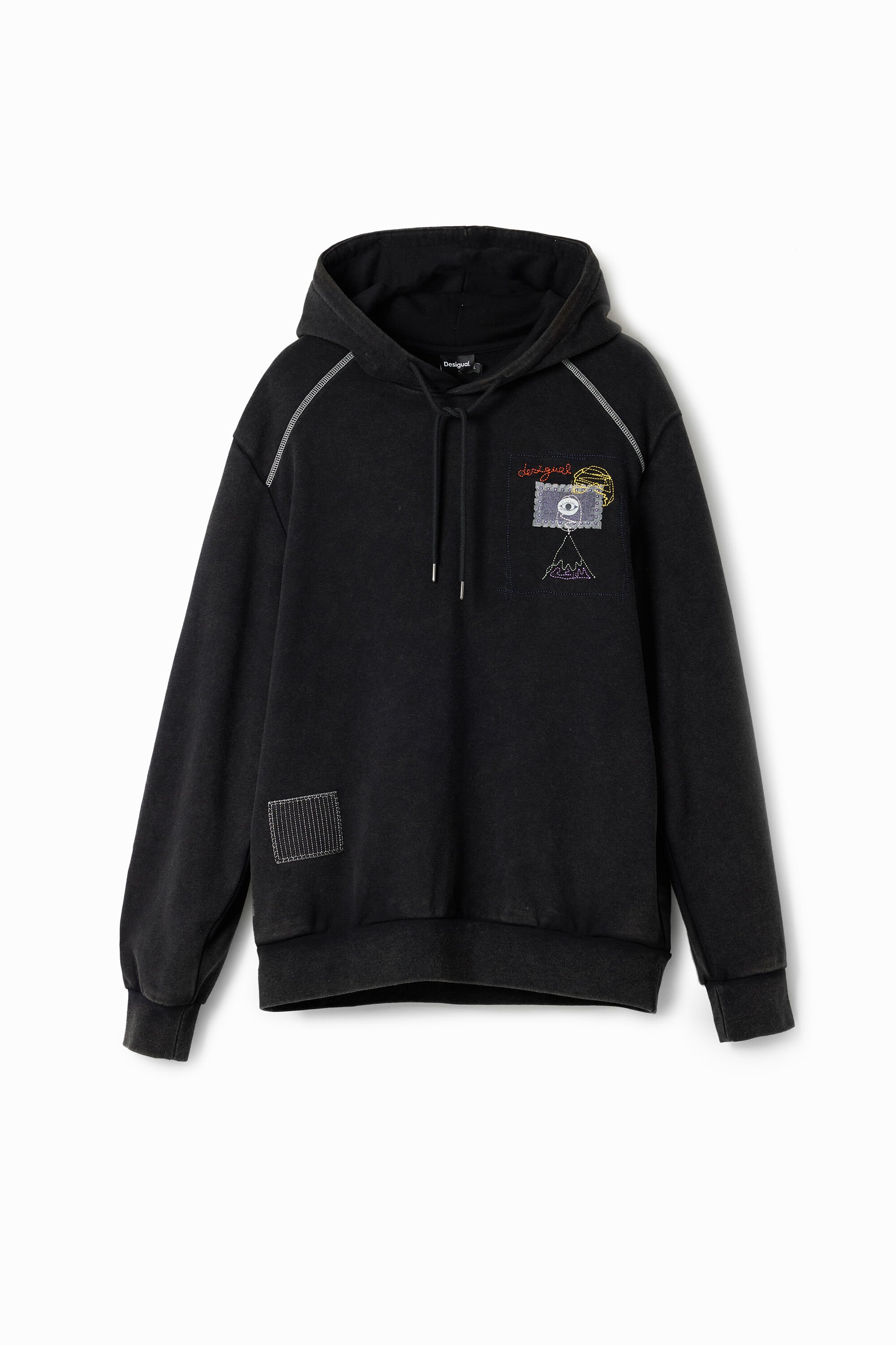 Sudadera Desigual patchwork mensaje hombre