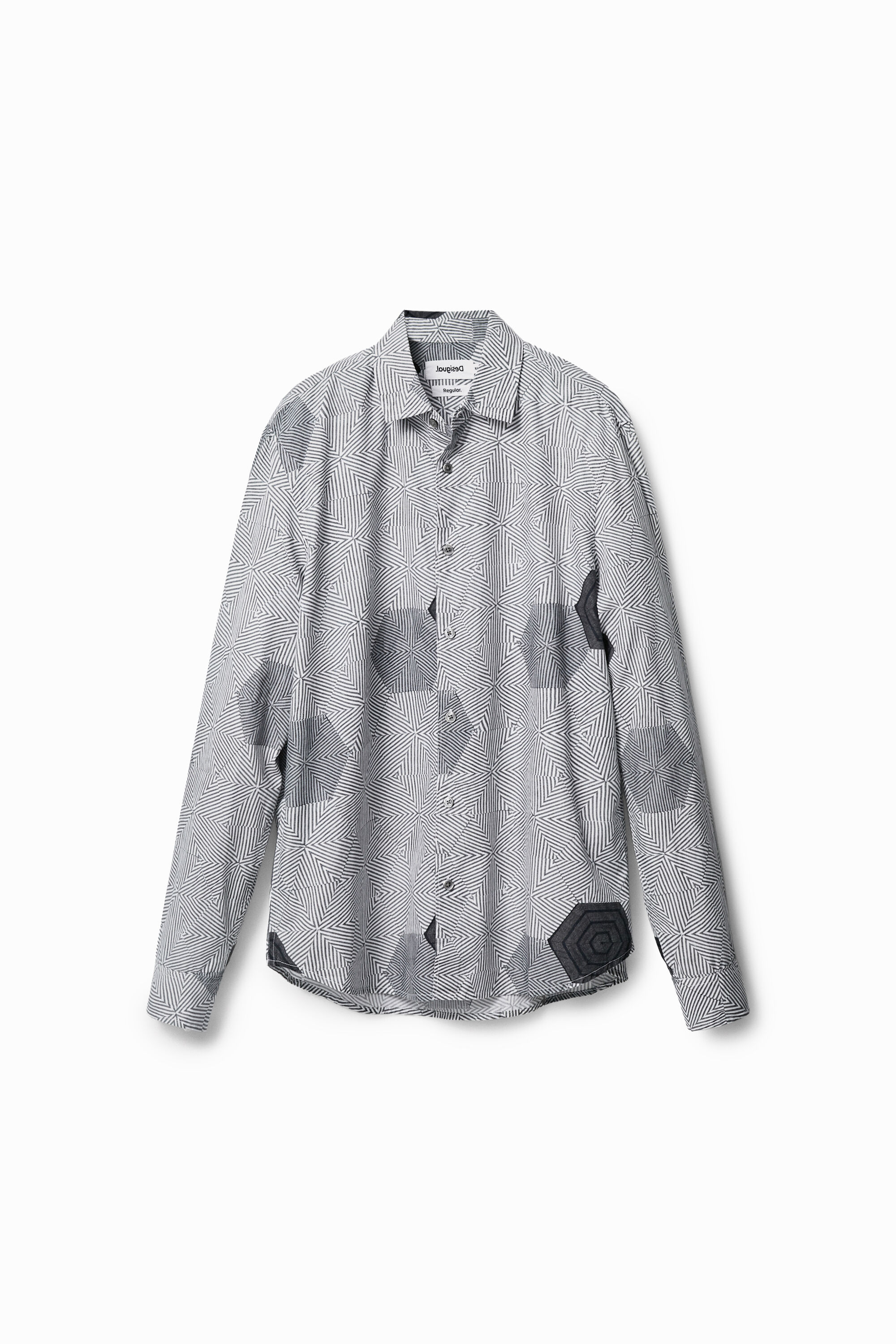 Camisa Desigual para Hombre con Estampado Hexagonal Camisa Desigual para Hombre con Estampado Hexagonal