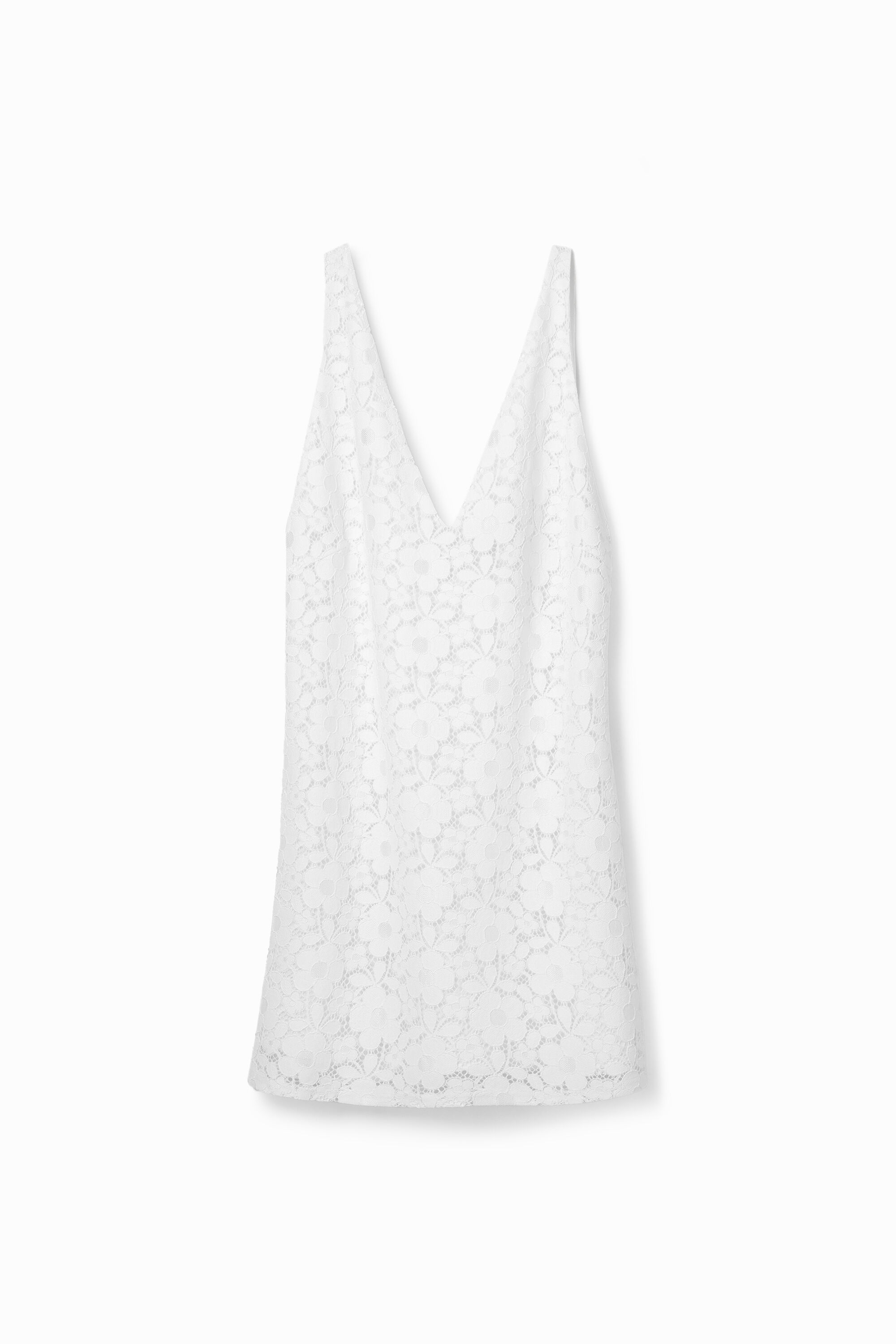 Vestido Mini de Encaje con Flores de Desigual para Mujer Vestido Mini de Encaje con Flores de Desigual para Mujer