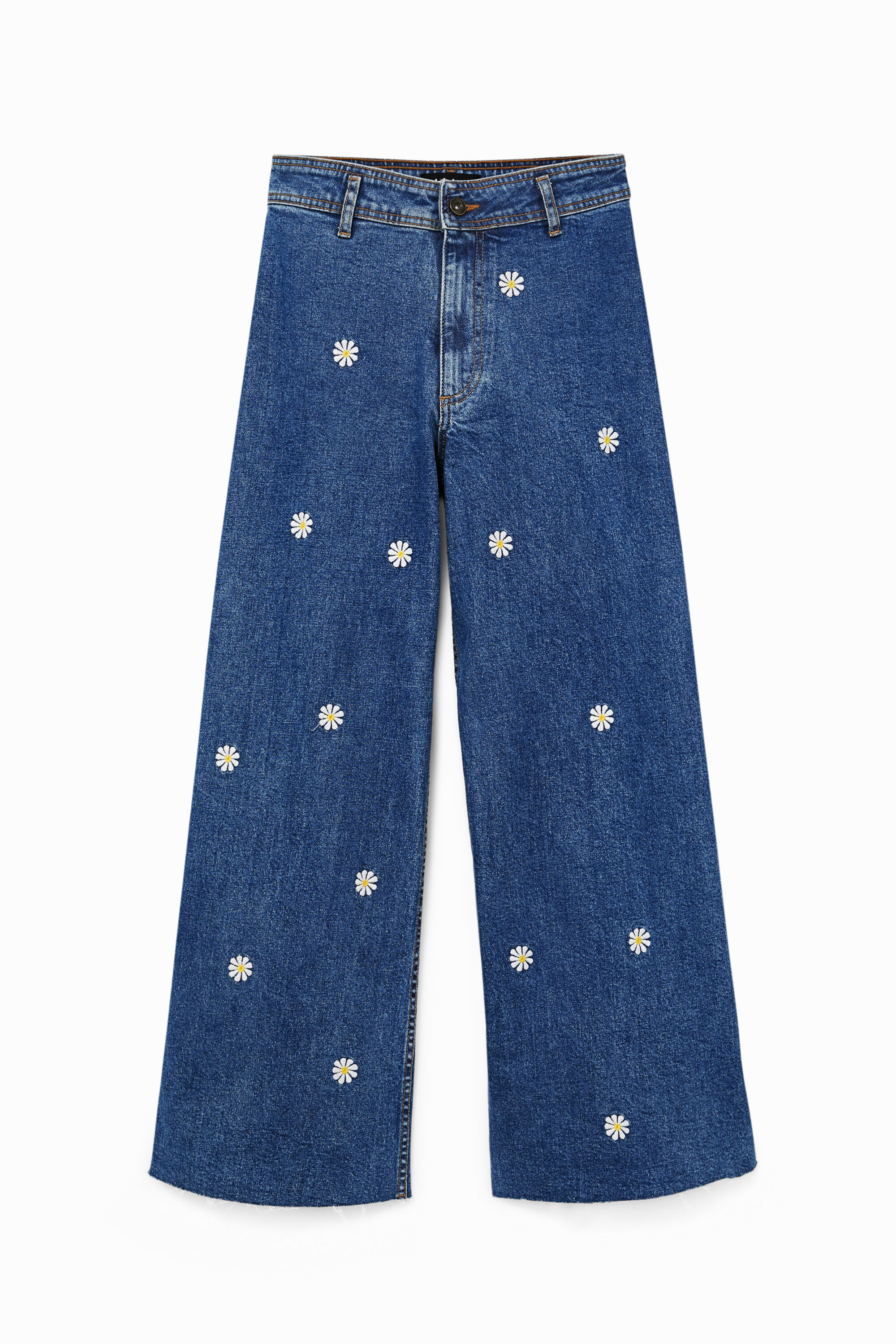 Pantalón Culotte Vaquero Desigual Margaritas