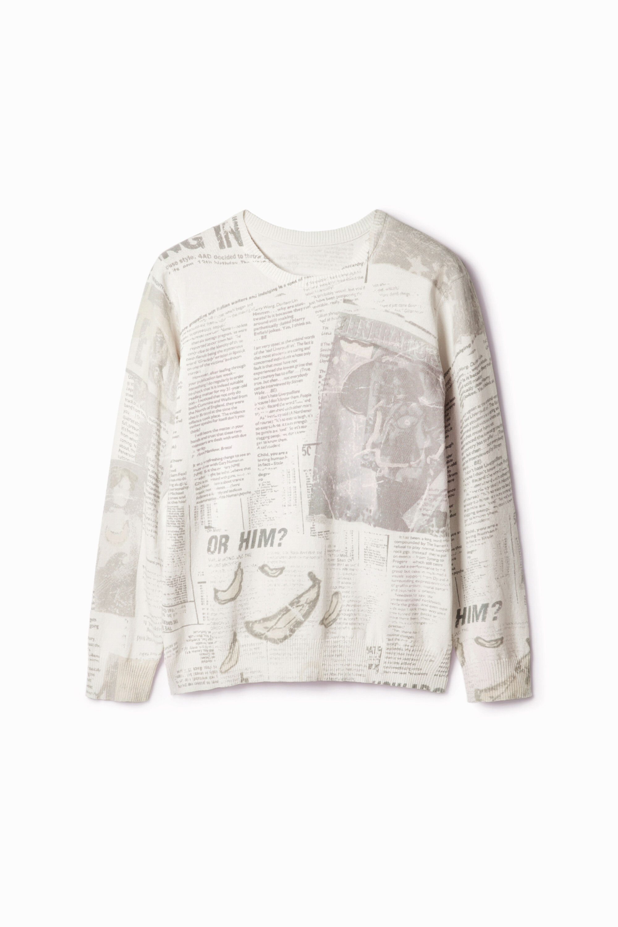 Jersey fino periódico hombre Desigual