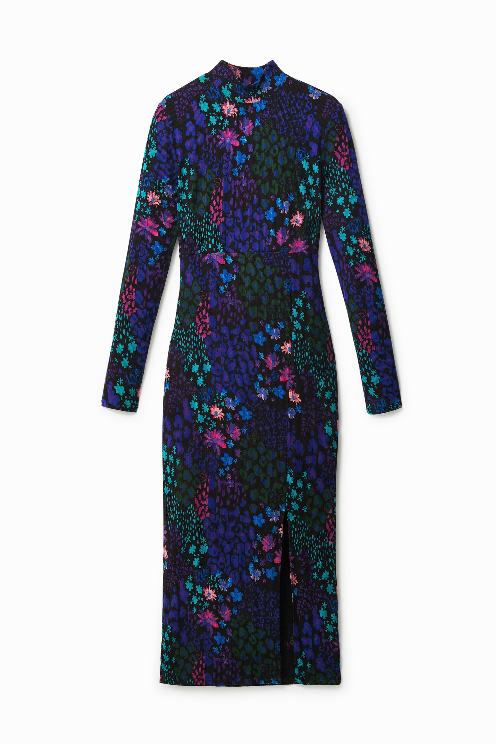 Vestido midi slim Desigual de flores para mujer