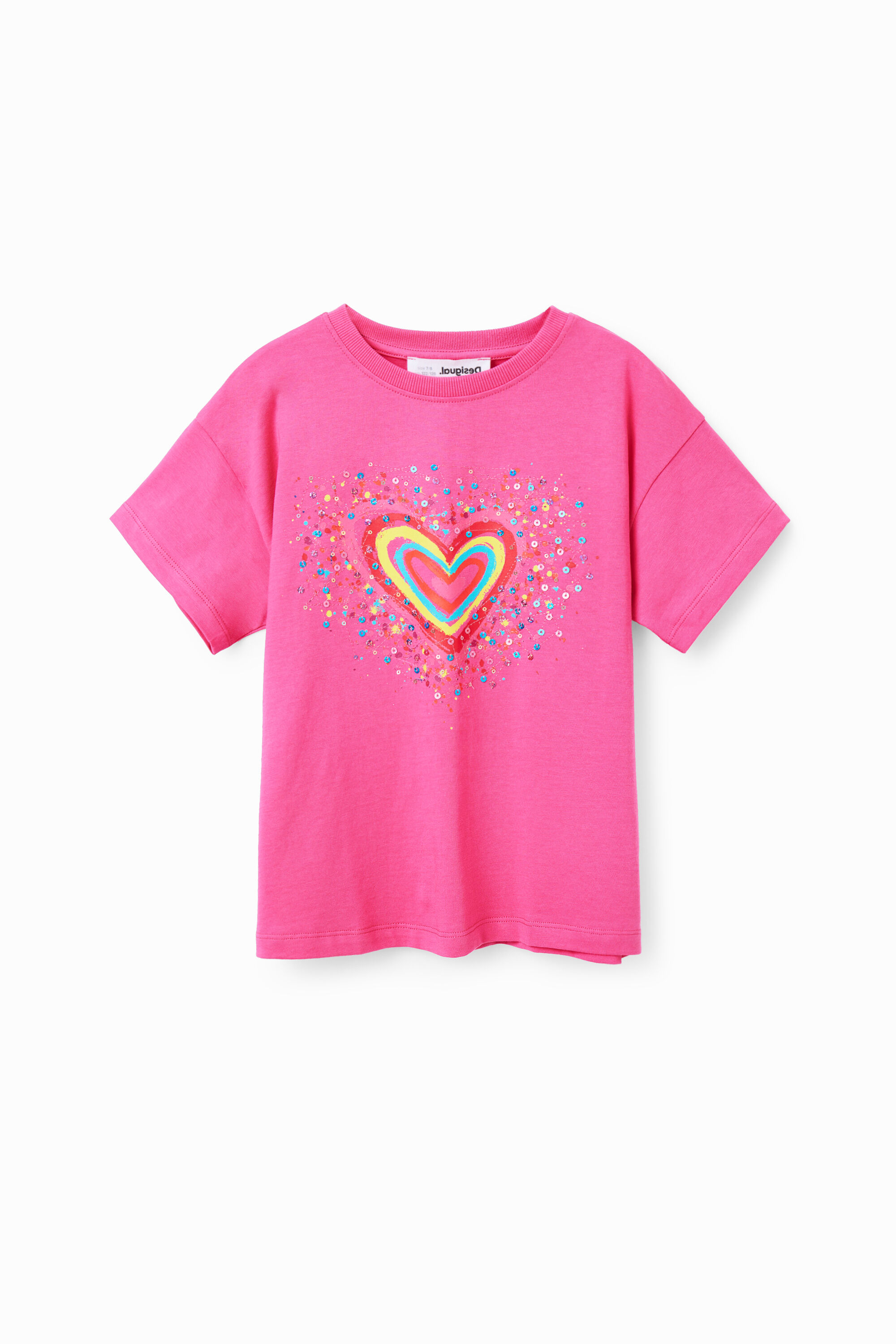 Desigual Camiseta Corazón Lentejuelas