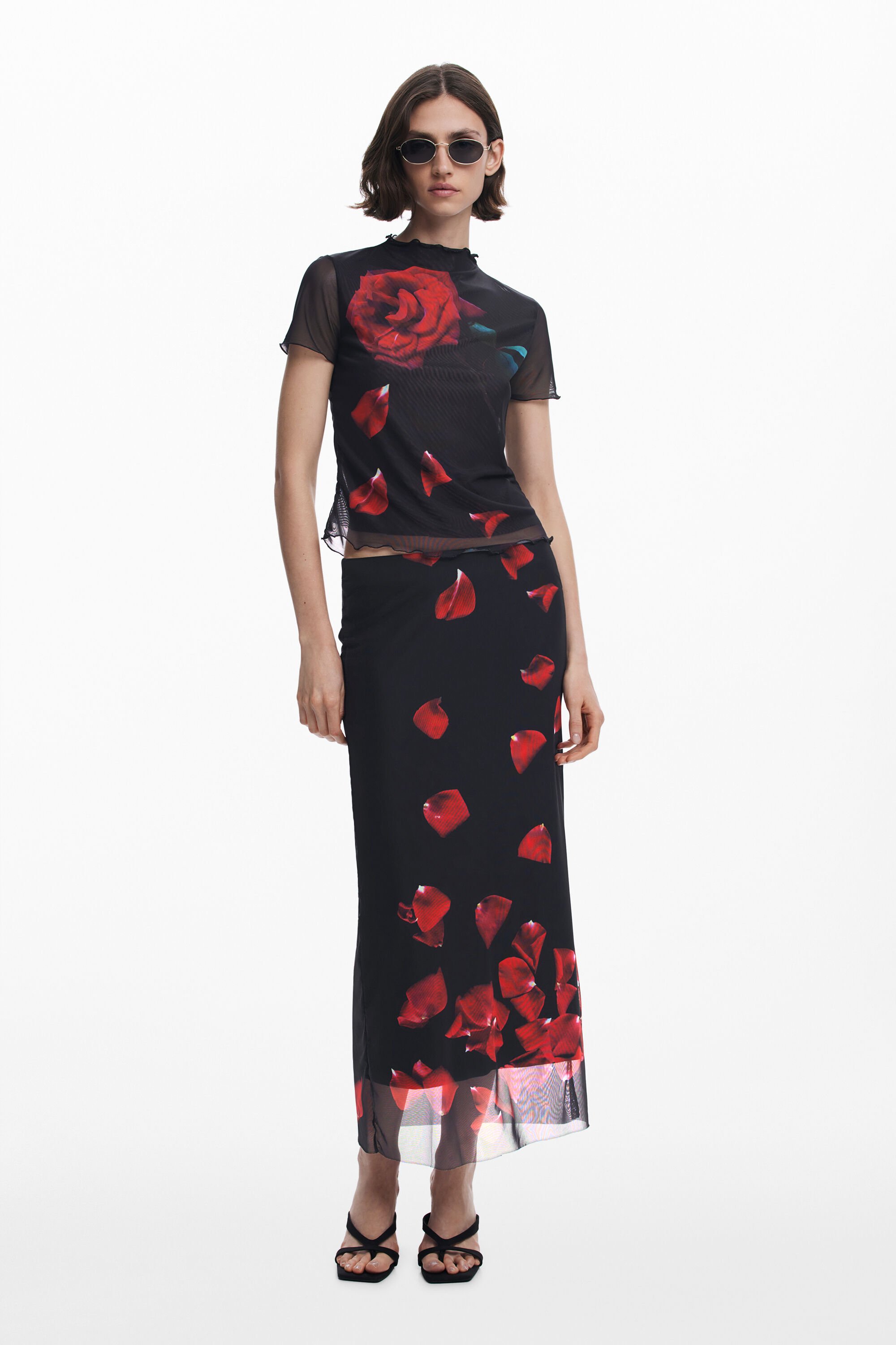 Falda Midi Pétalos Desigual