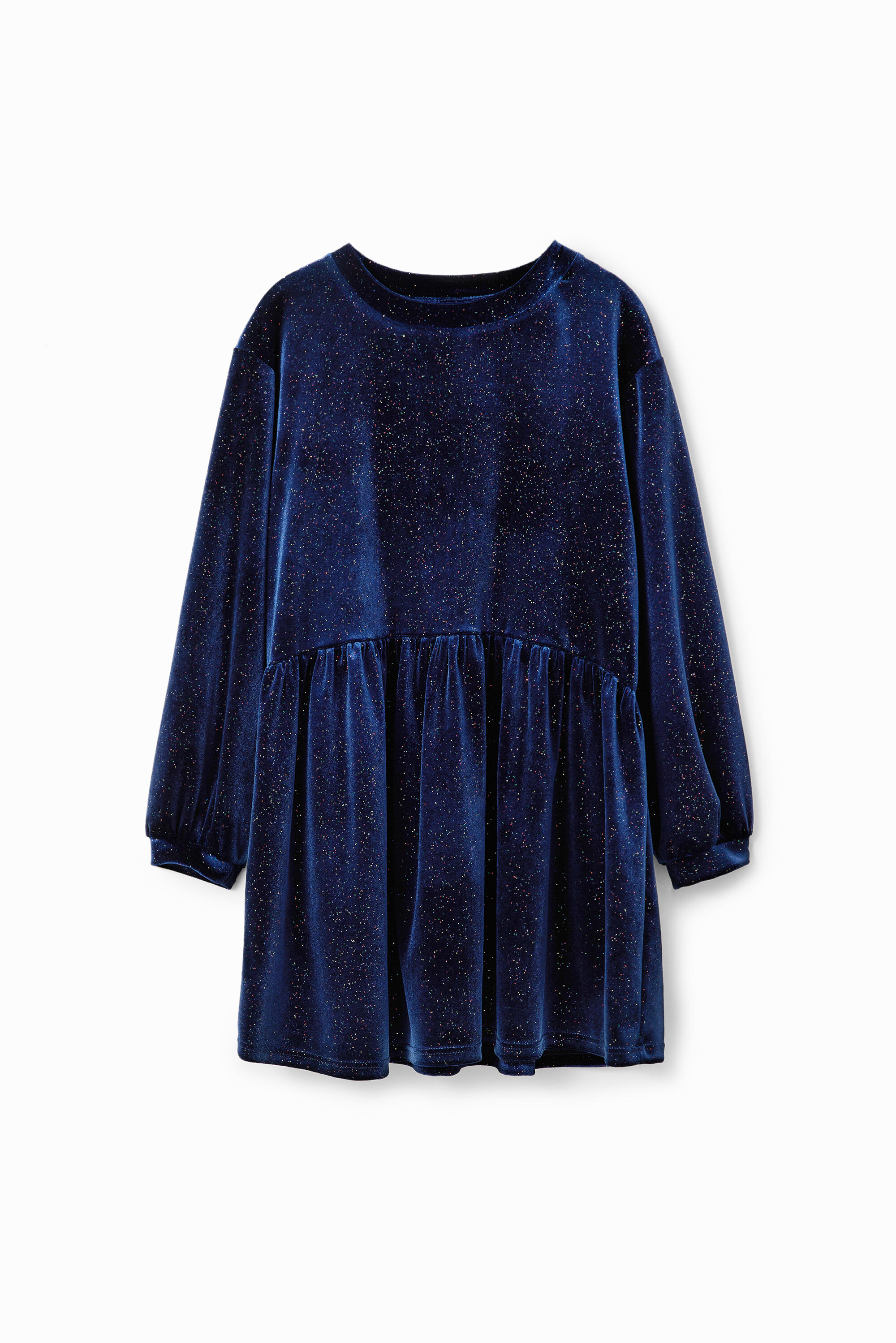 Vestido Desigual de Terciopelo con Brillos