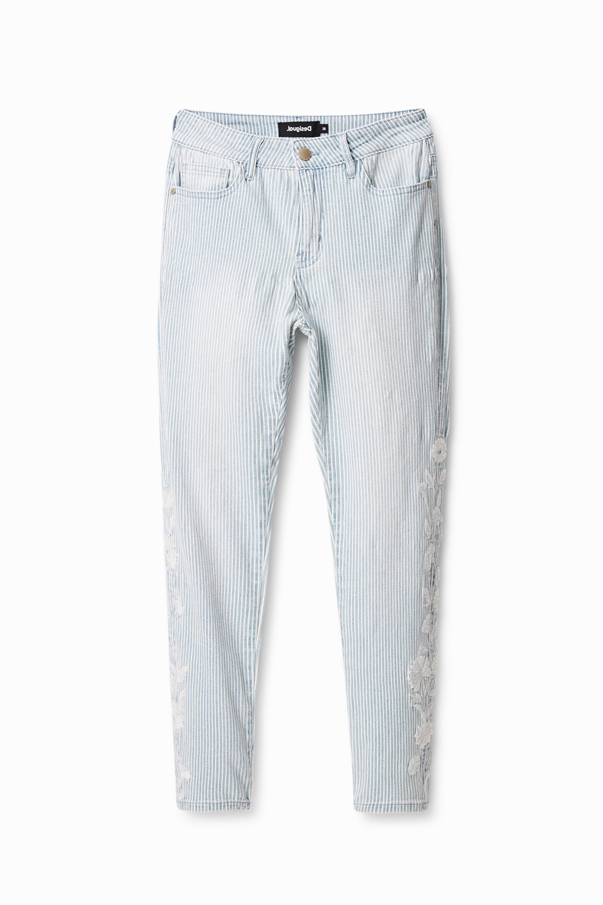 Vaquero Skinny Desigual de rayas