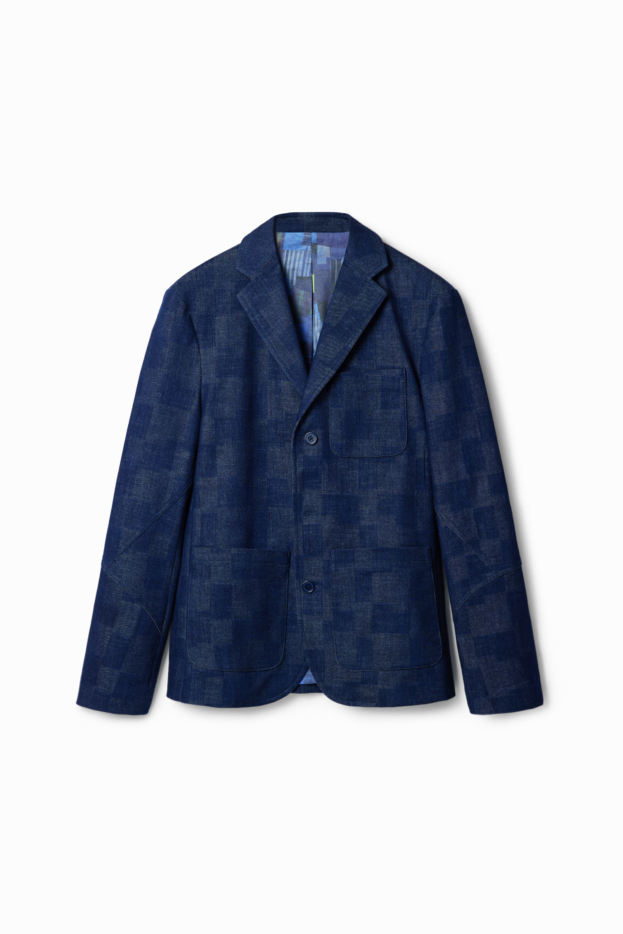 Blazer Vaquera Cuadros Hombre Desigual Blazer Vaquera Cuadros Hombre Desigual
