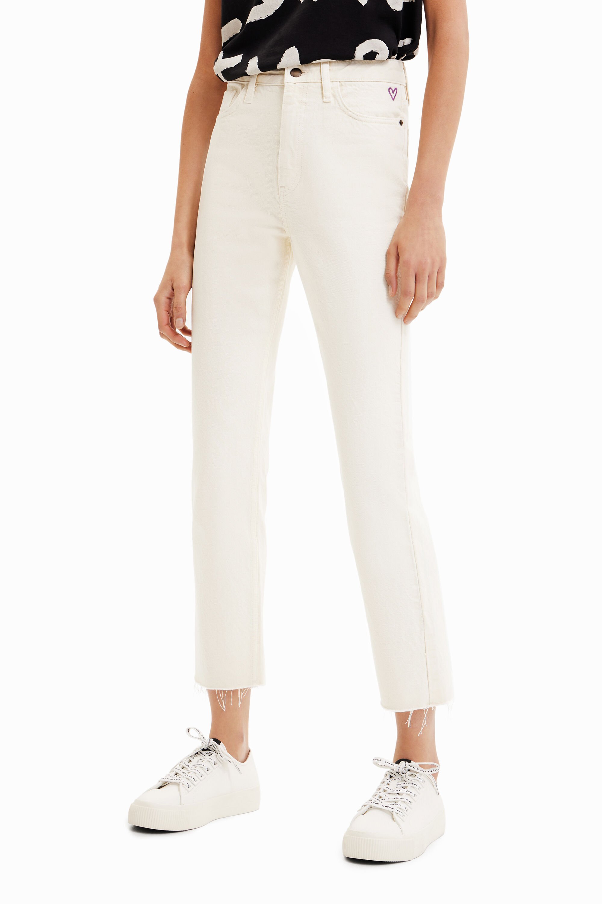 Vaquero Recto Desigual Mujer