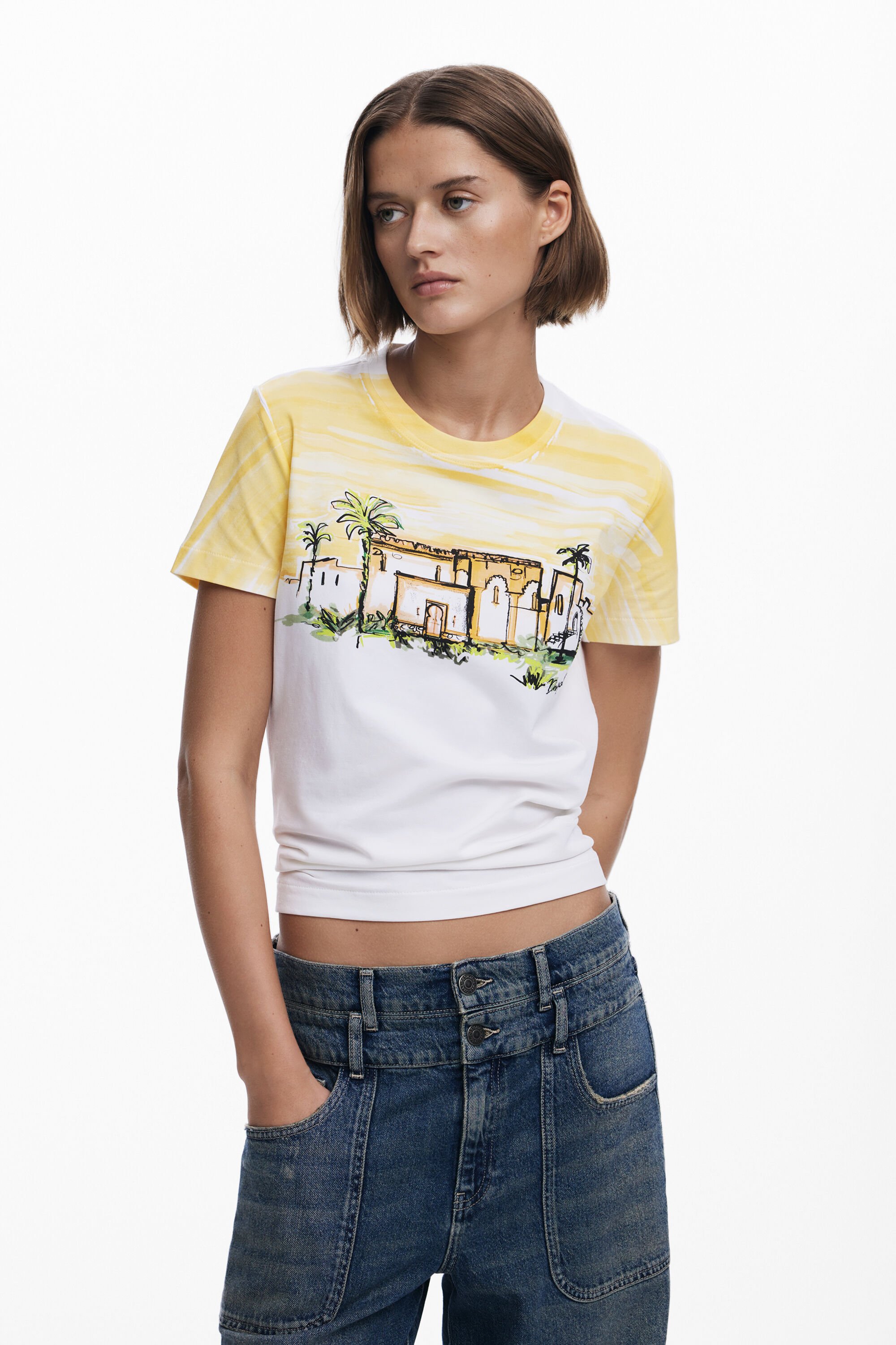 Camiseta Manga Corta Palmeras Fe Hombre