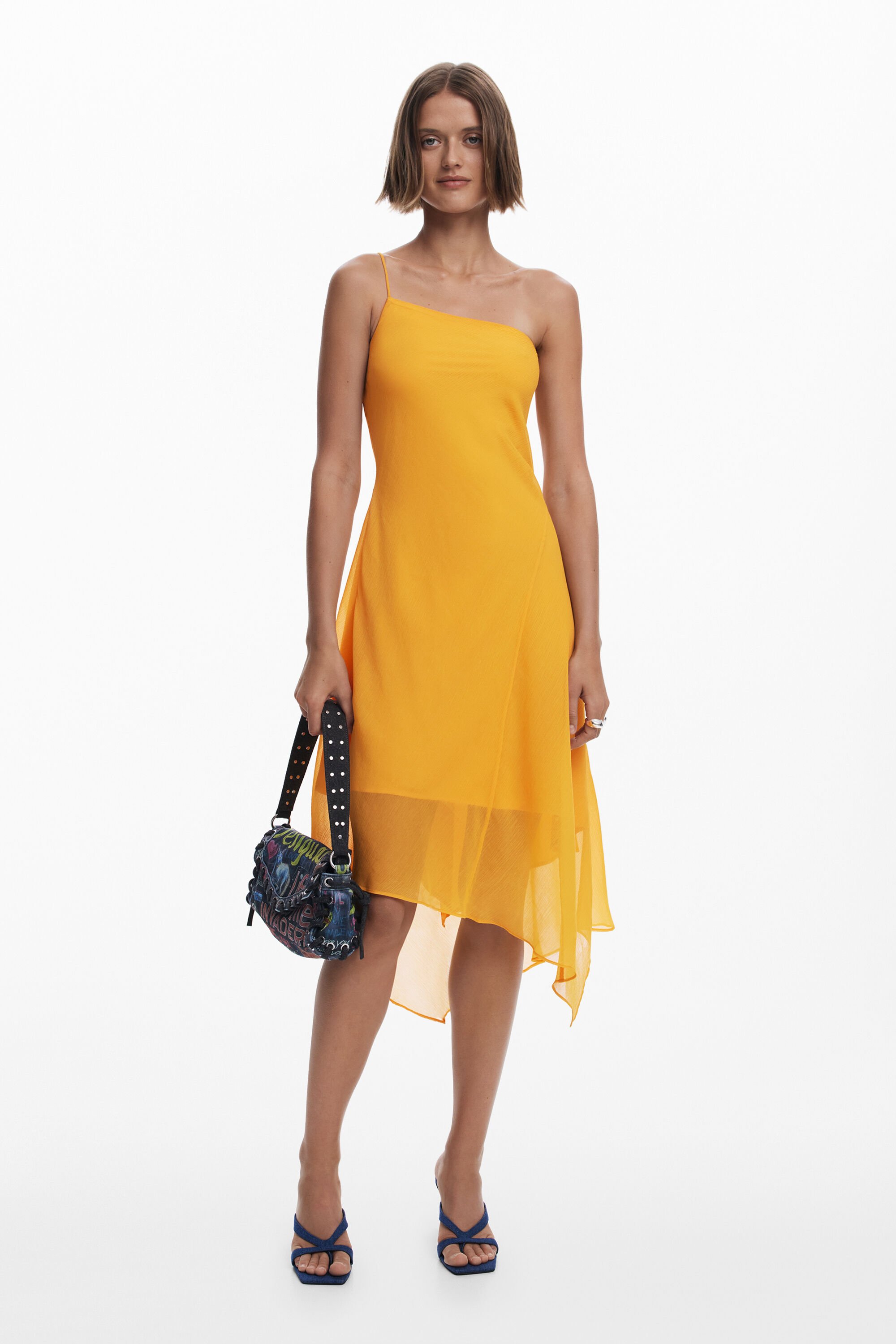 Vestido midi asimétrico con capas Desigual para mujer