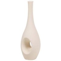 Florero de Cerámica Beige 17x17x50 cm