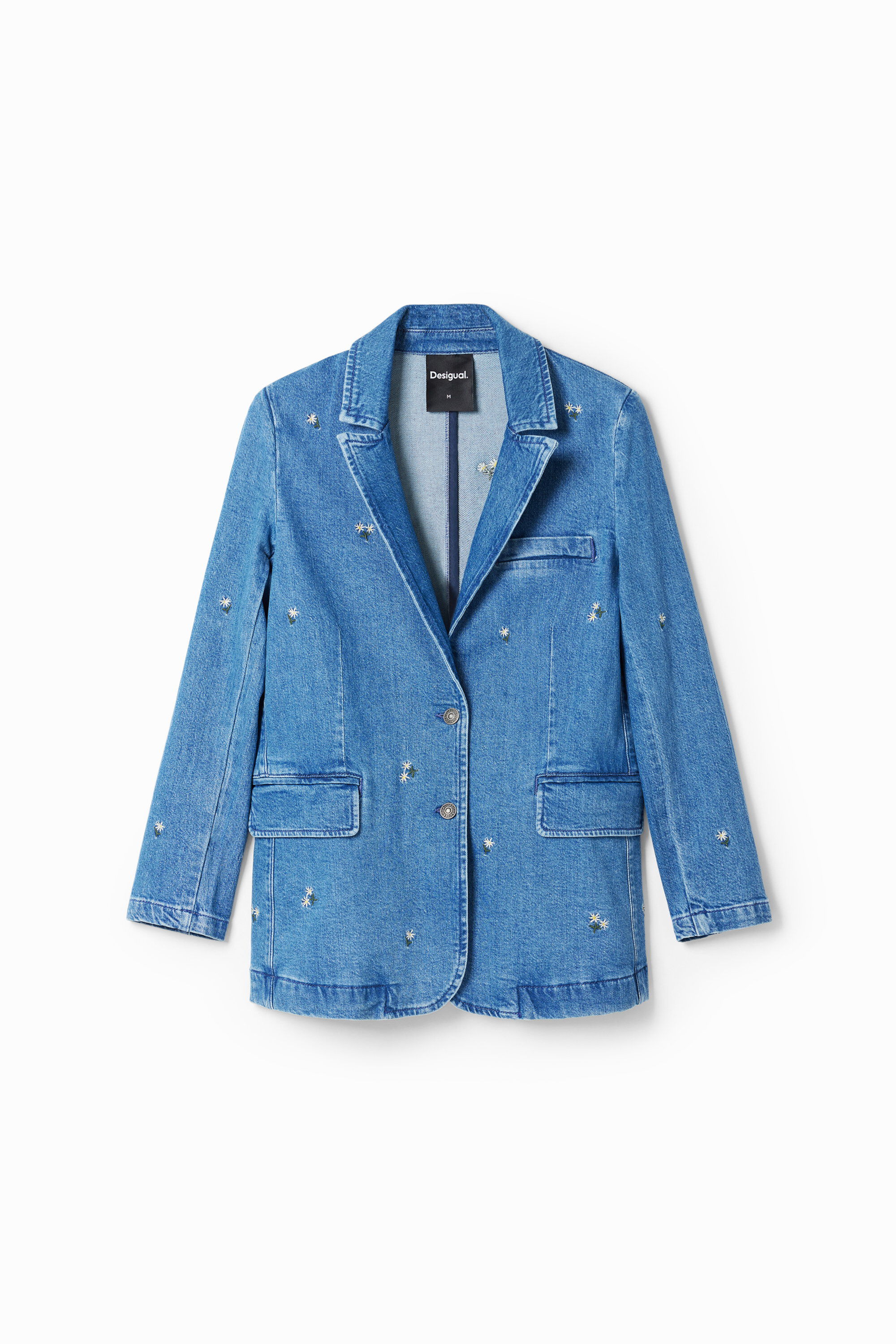 Blazer de mezclilla Desigual con estampado floral para hombre Blazer de mezclilla Desigual con estampado floral para hombre