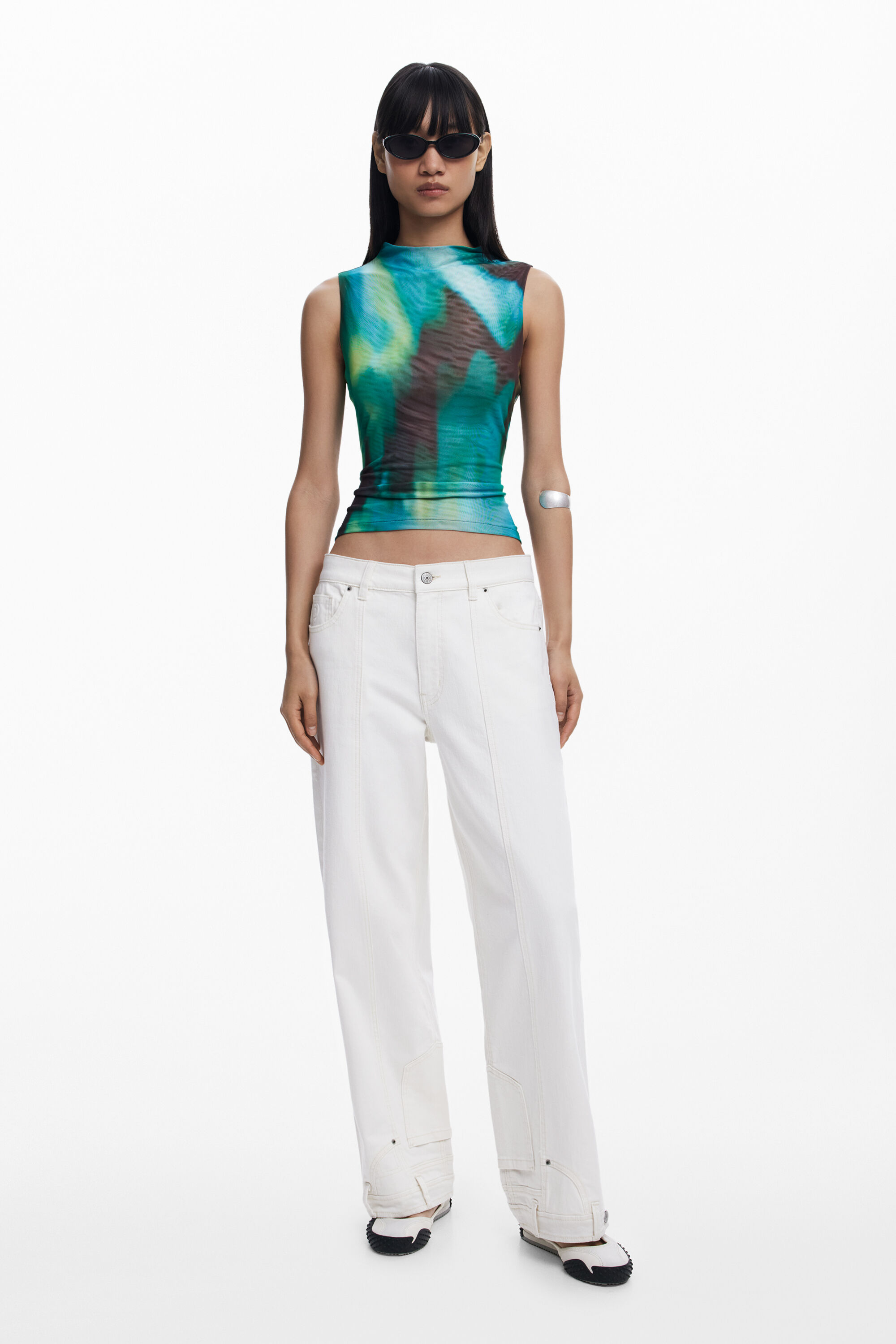Desigual Camiseta Manga Larga Tul Degradado para Mujer