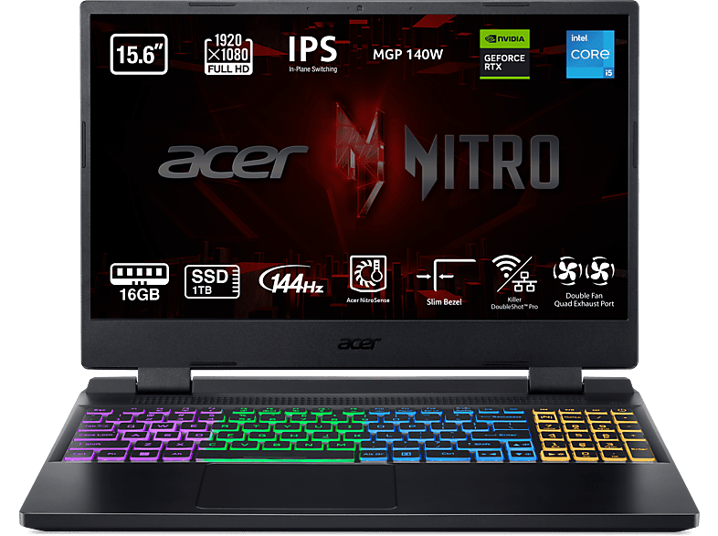 Portátil gaming Acer Nitro 5 AN515-58-50FE 15.6" Full HD Intel Core i5-12500H 16GB RAM 1TB SSD