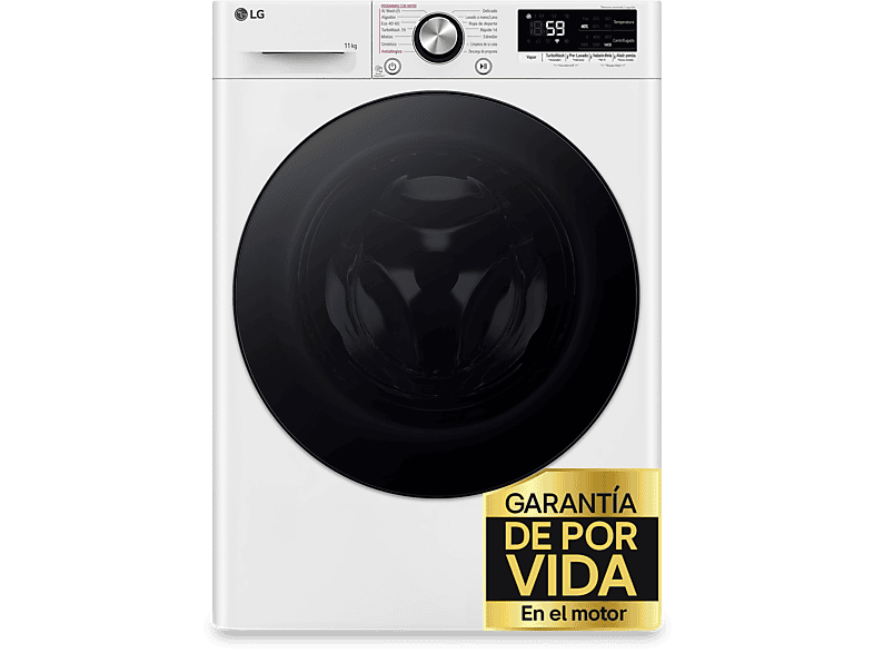 Lavadora Carga Frontal LG Serie 700 F4WR7011AGW 11kg 1400rpm AI DD Turbowash Lavadora Carga Frontal LG Serie 700 F4WR7011AGW 11kg 1400rpm AI DD Turbowash