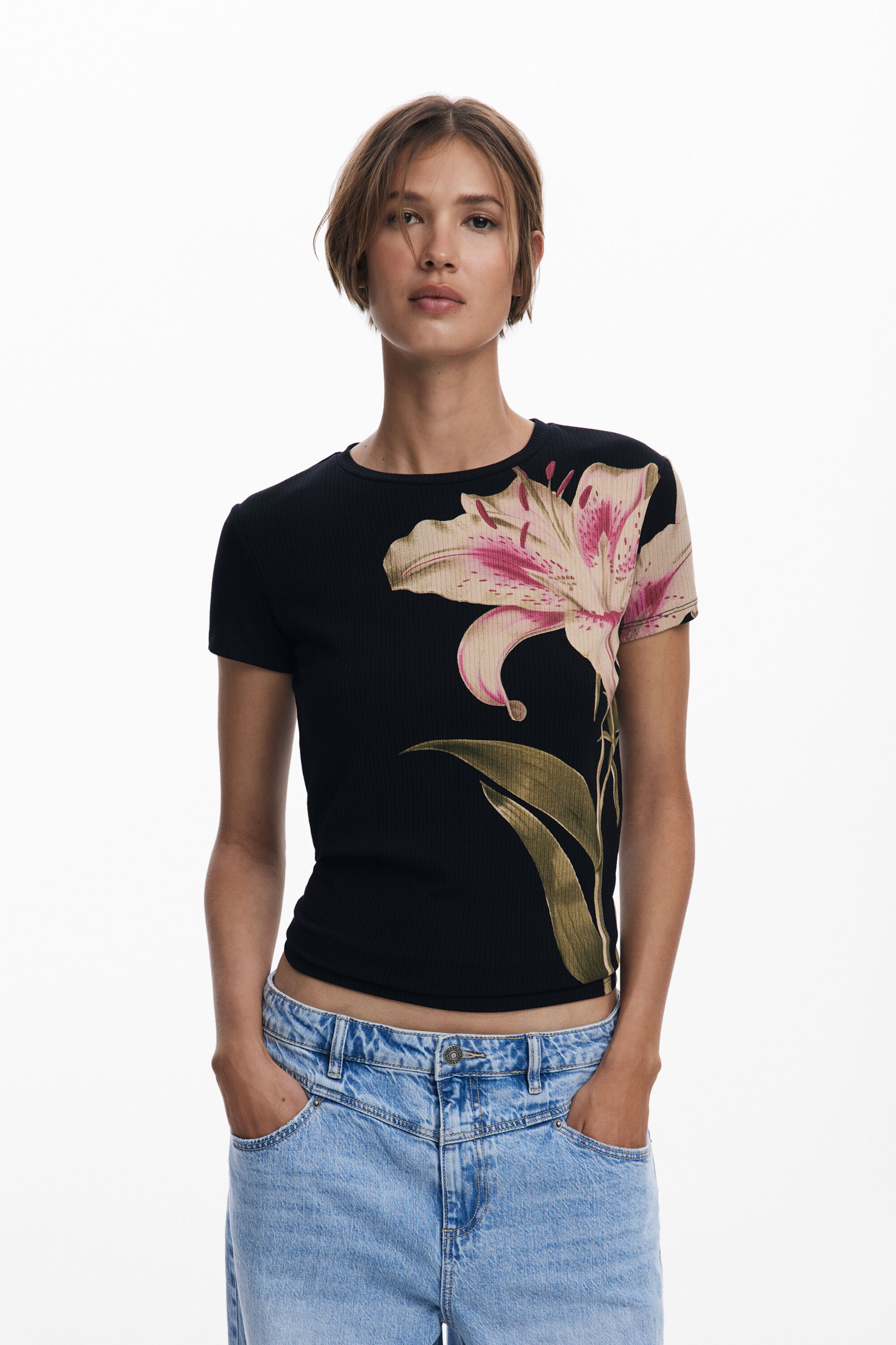 Camiseta de manga corta Desigual Orquídea