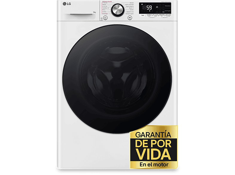 Lavadora LG Serie 700 F4WR7009AGW, Carga Frontal, 9 kg, 1400 rpm