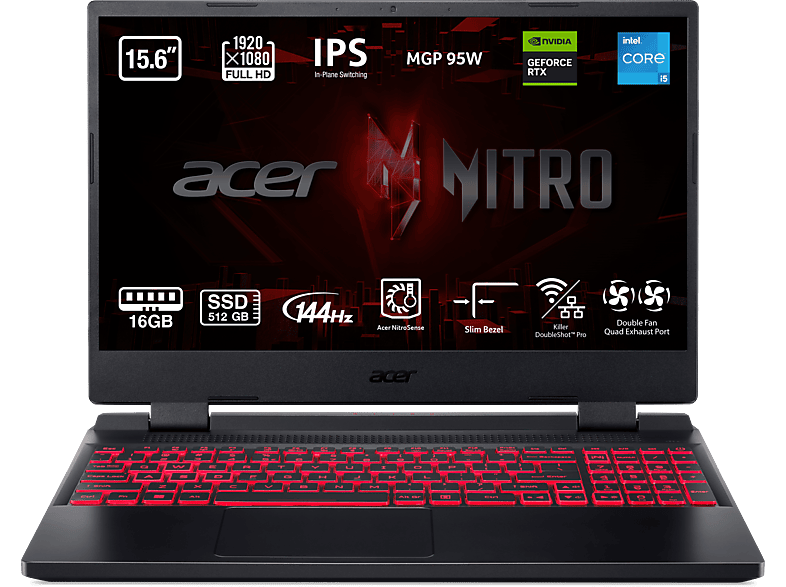 Portátil Gaming Acer Nitro 5 AN515-58-595B 15.6" Full HD Intel Core i5 16GB RAM 512GB SSD