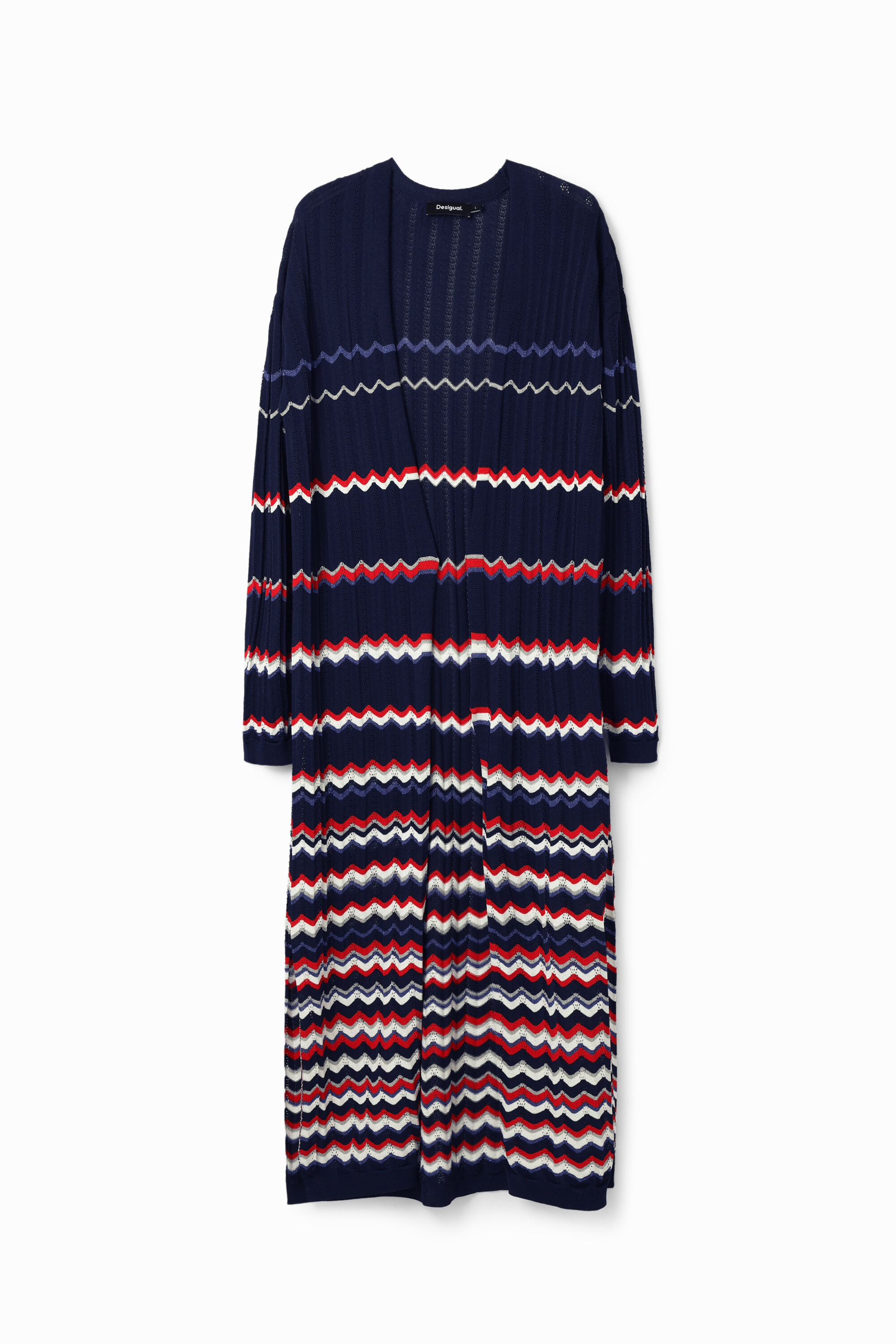 Chaqueta Midi Ondas Desigual para Mujer
