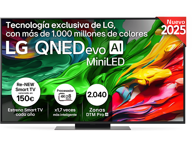Televisor LG QNED 55" UHD 4K con Procesador α8 AI Processor 4K Gen2
