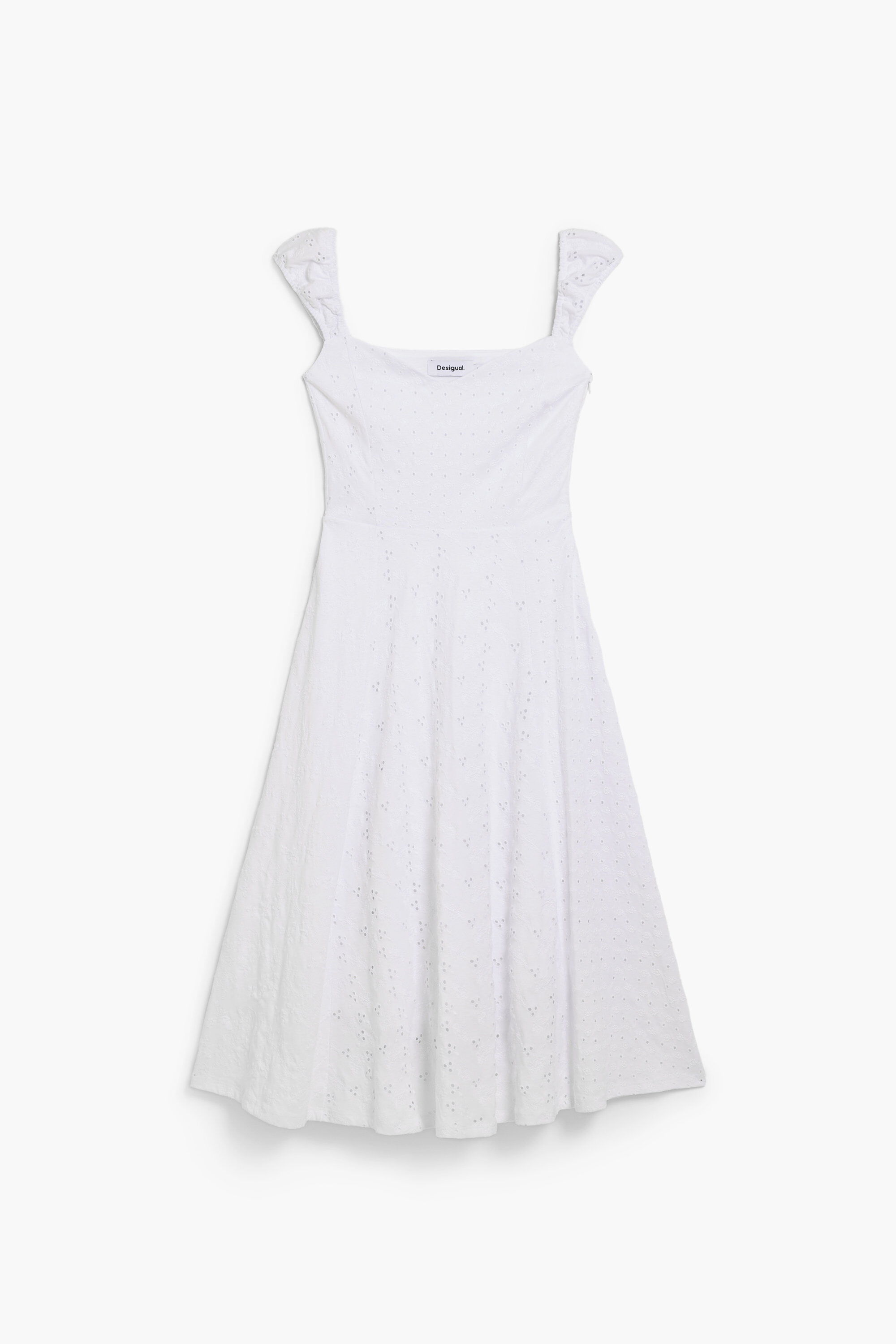 Vestido floral midi Desigual bordado para mujer