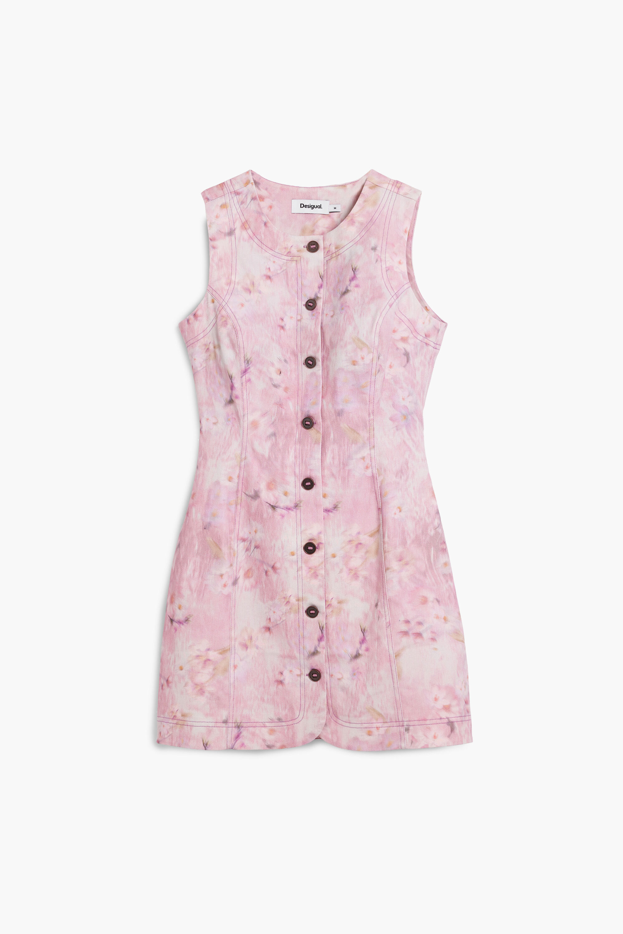 Vestido Corto Botones Desigual