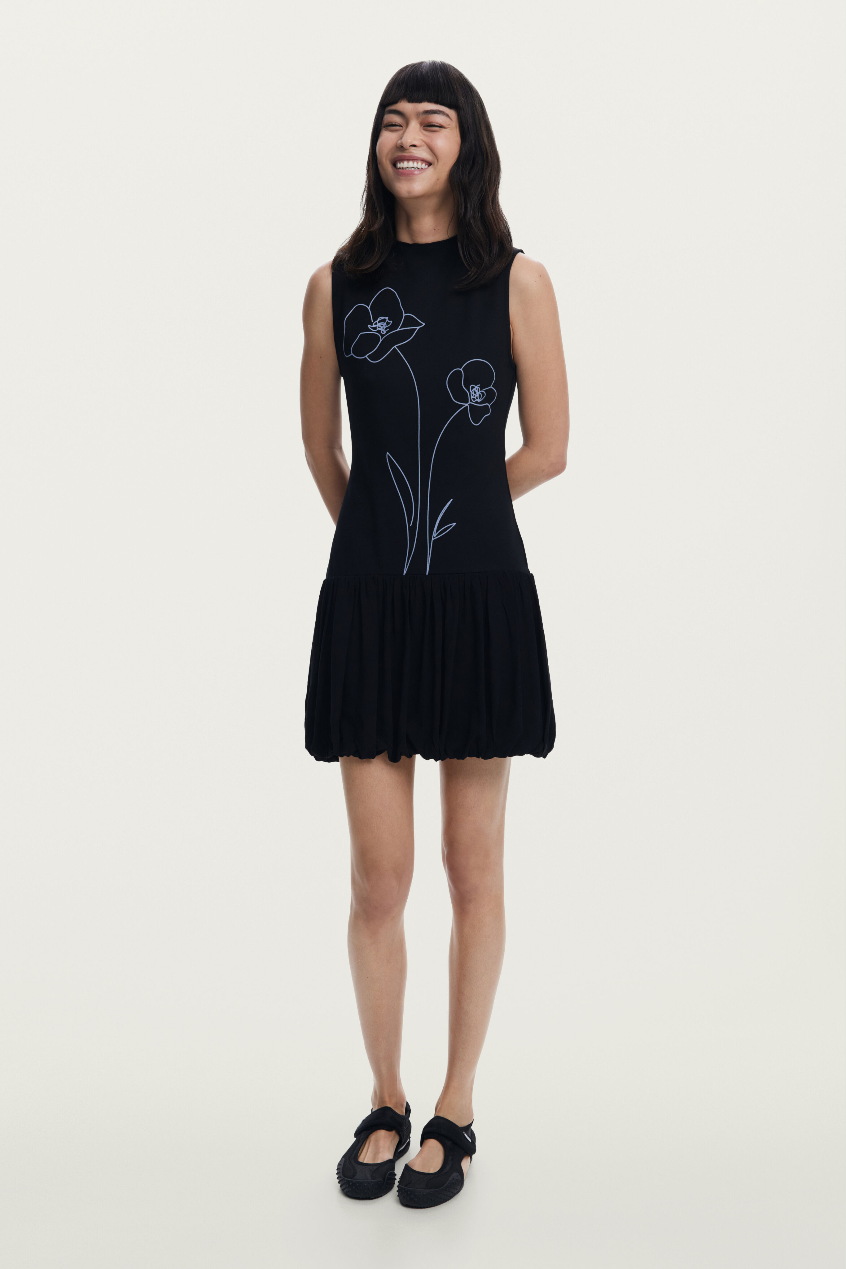 Vestido Corto Floral Desigual para Mujer