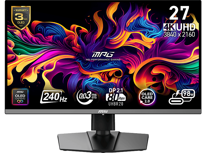 Monitor Gaming MSI MPG 272URX QD-OLED 26.5" 4K 240Hz