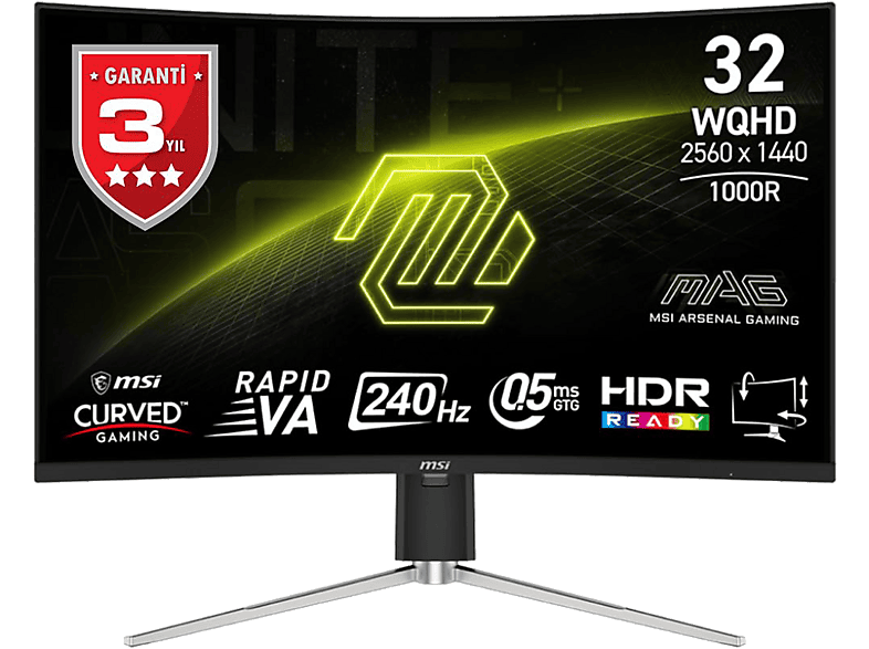 Monitor Gamer MSI MAG 325CQRXF E2 Curvo 31.5" WQHD 240Hz VA