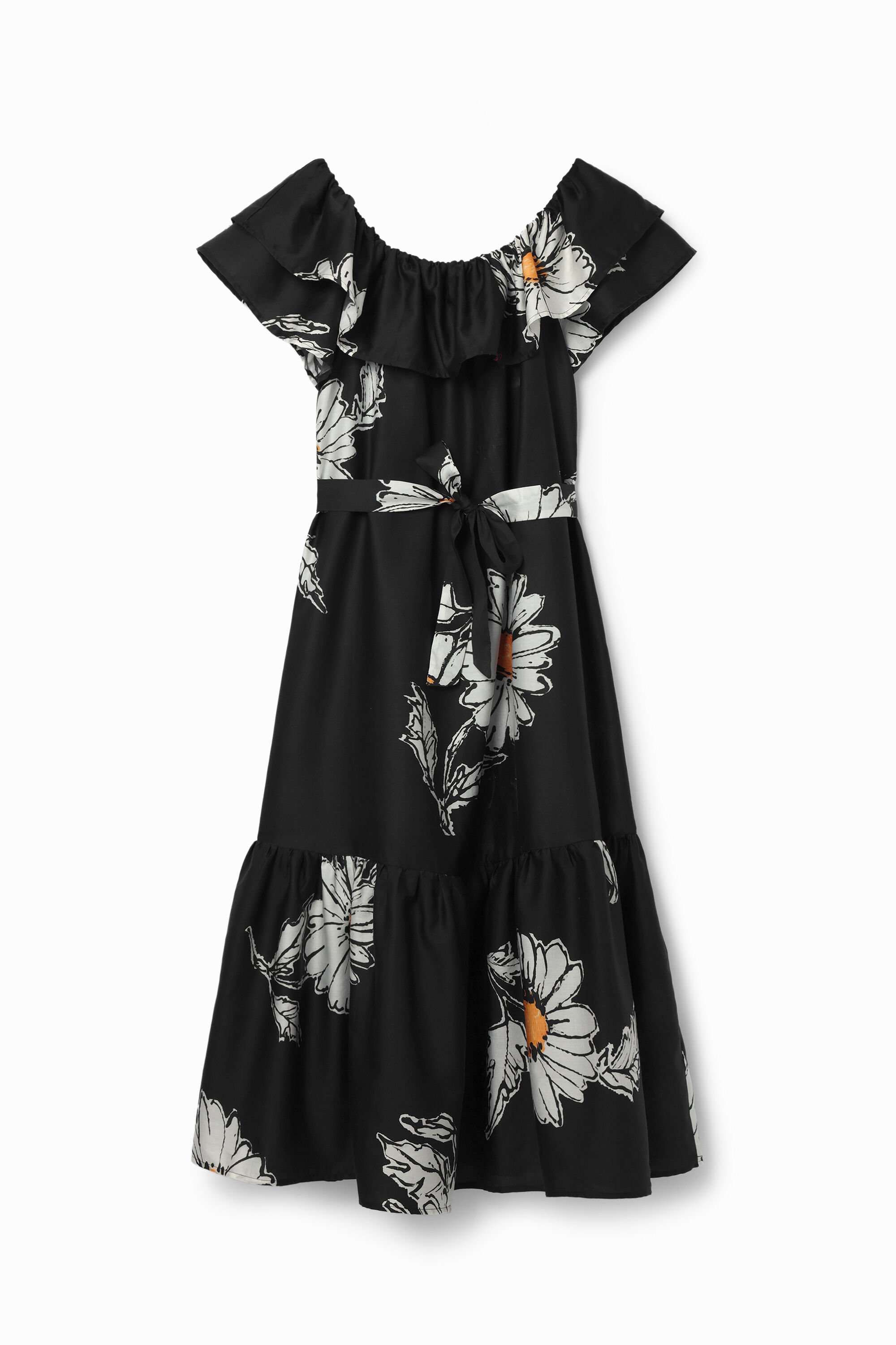 Vestido midi volante margaritas fehombre