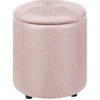 Puf Rosa Claro De Piel Sintética 40 X 38 Cm Con Almacenamiento Glamour Maryland