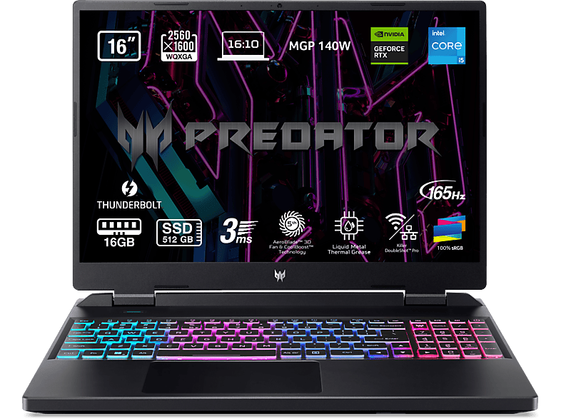 Portátil Gaming Acer Predator Helios Neo 16 PHN16-71 Intel Core i5 16GB RAM 512GB SSD
