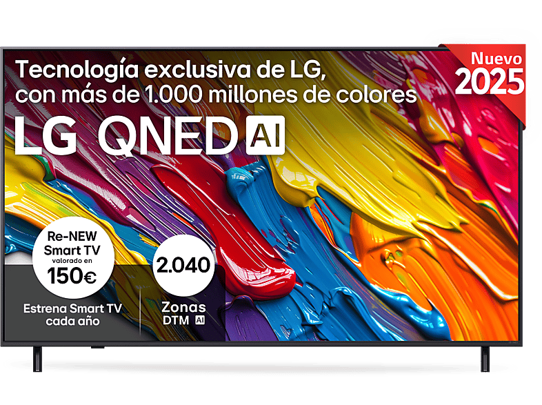 TV QNED 65" LG 65QNED82A6B UHD 4K Smart TV con Procesador α7 AI Processor 4K Gen8