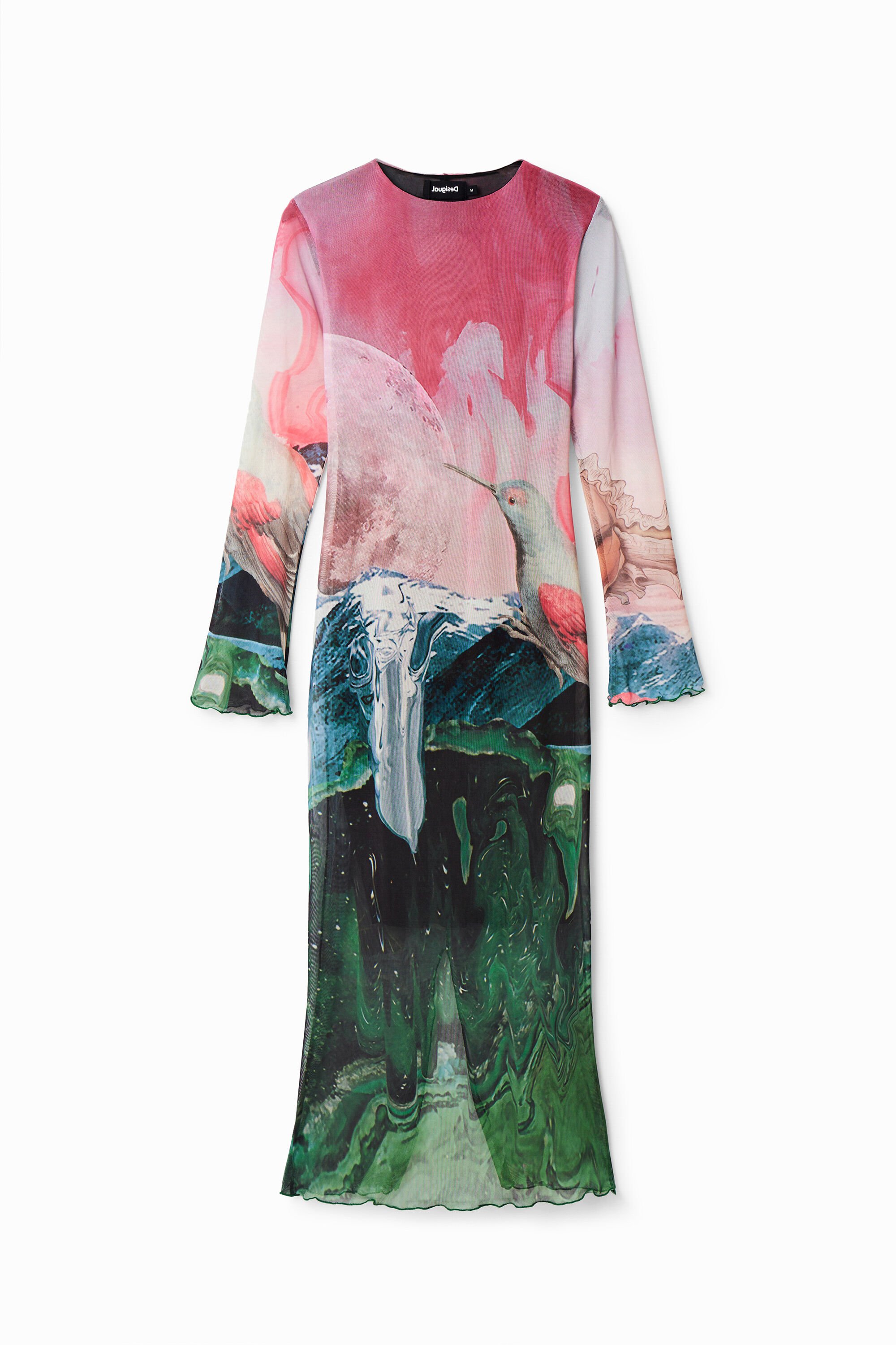 Vestido Midi Slim Tul Fantasía Fehombre Desigual