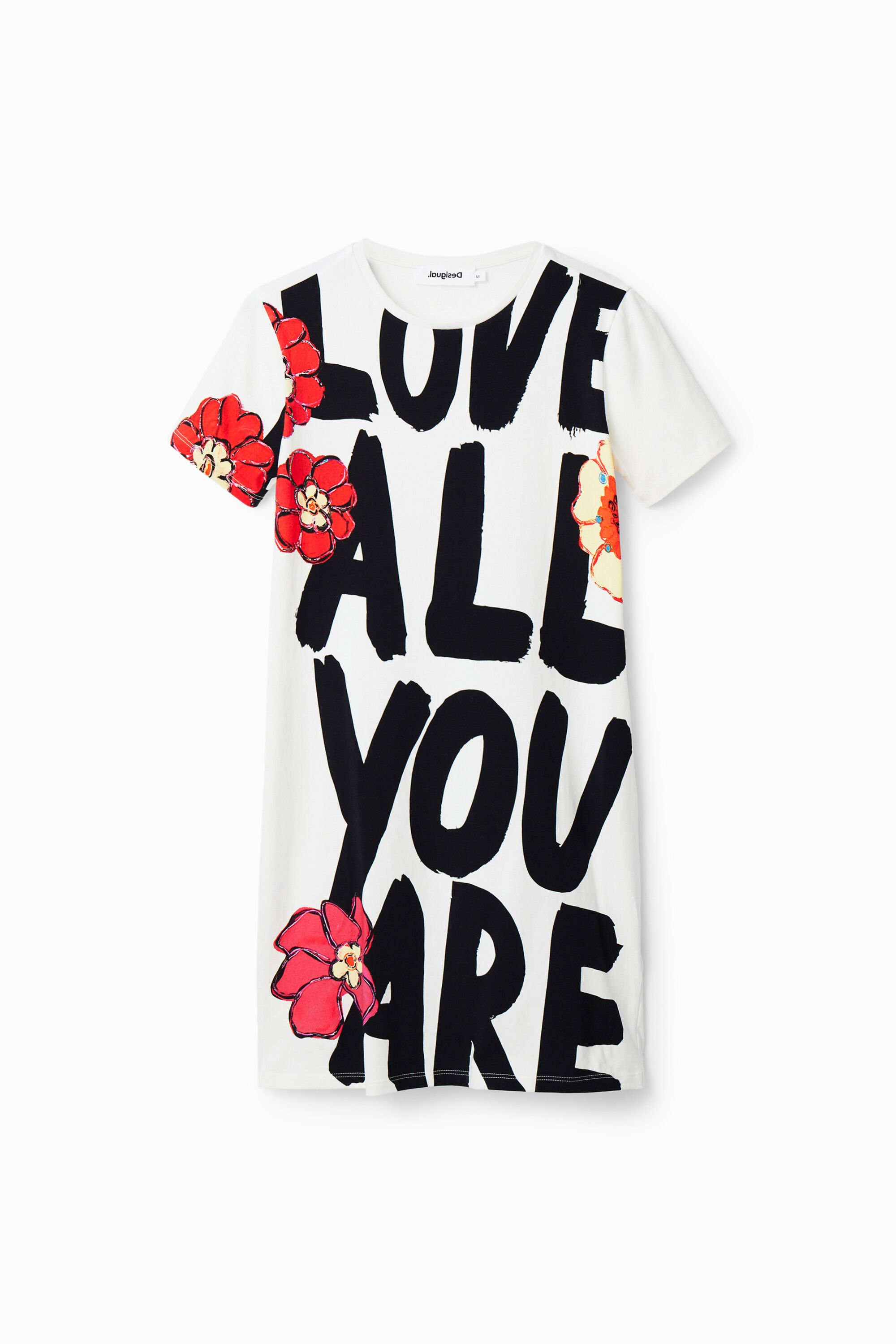 Desigual Vestido Camiseta Slim con Mensaje