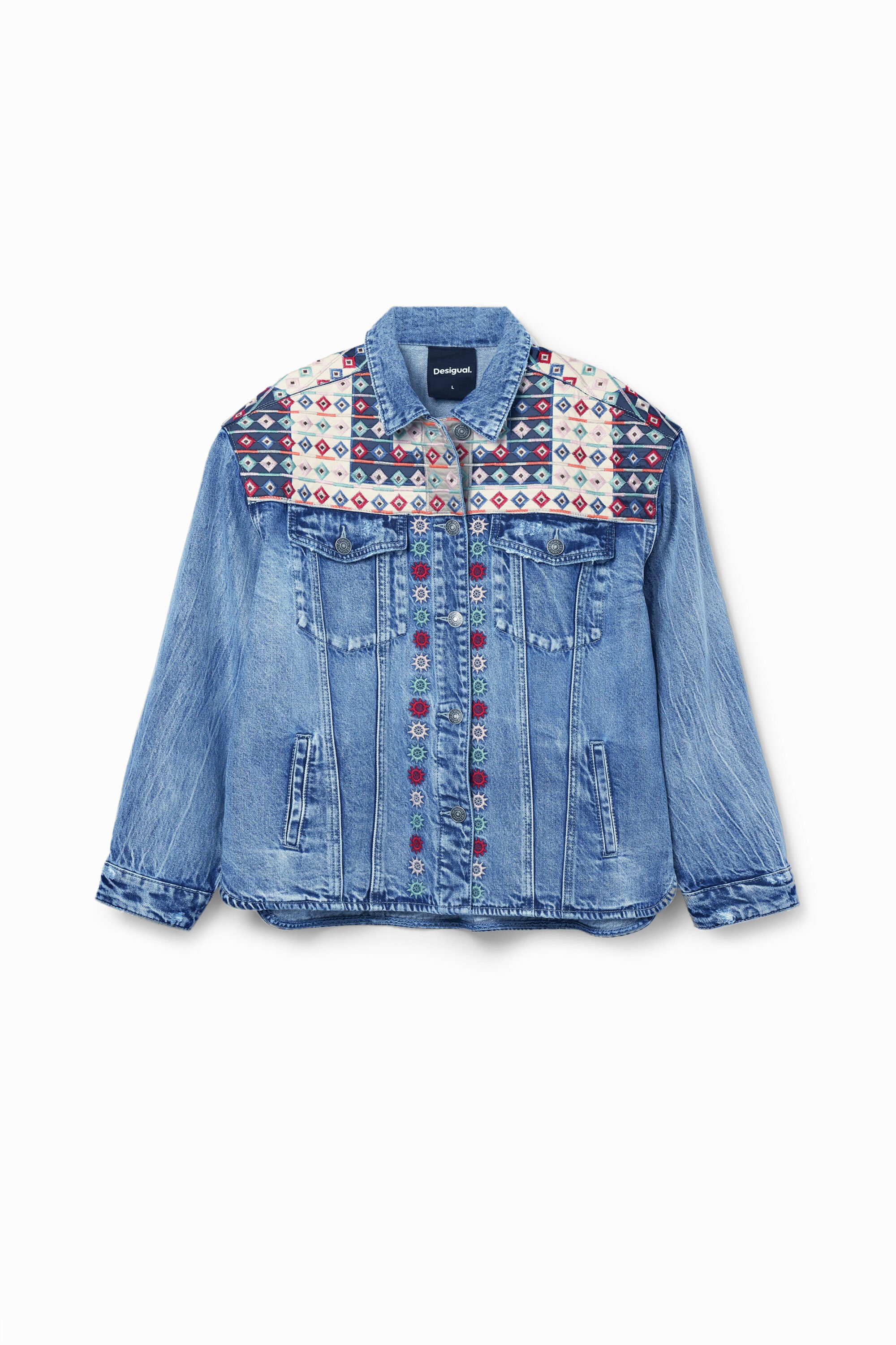 Desigual Chaqueta Vaquera Trucker con Bordados para Hombre