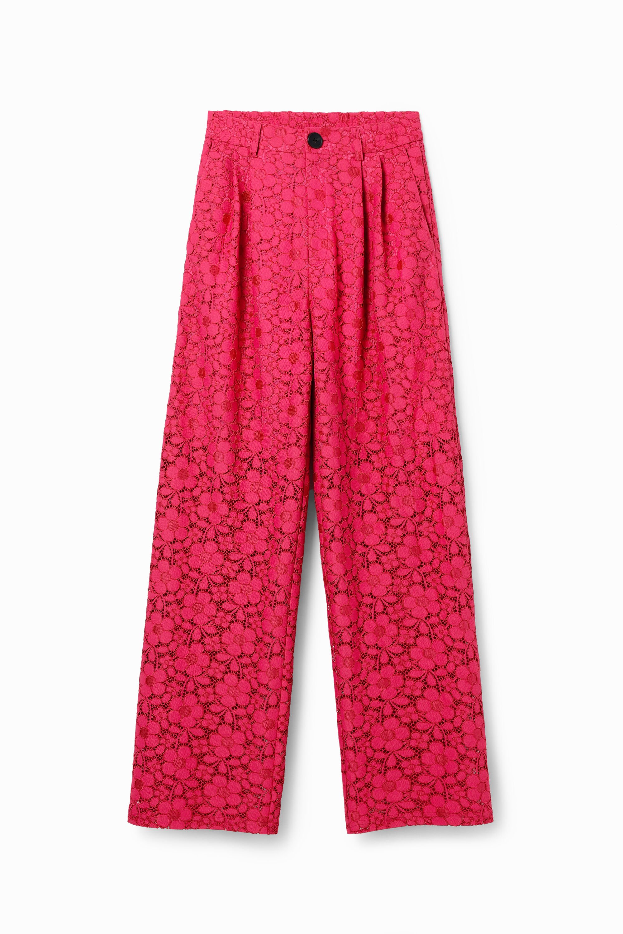 Desigual Pantalón de Sastre con Encaje Floral para Mujer Desigual Pantalón de Sastre con Encaje Floral para Mujer