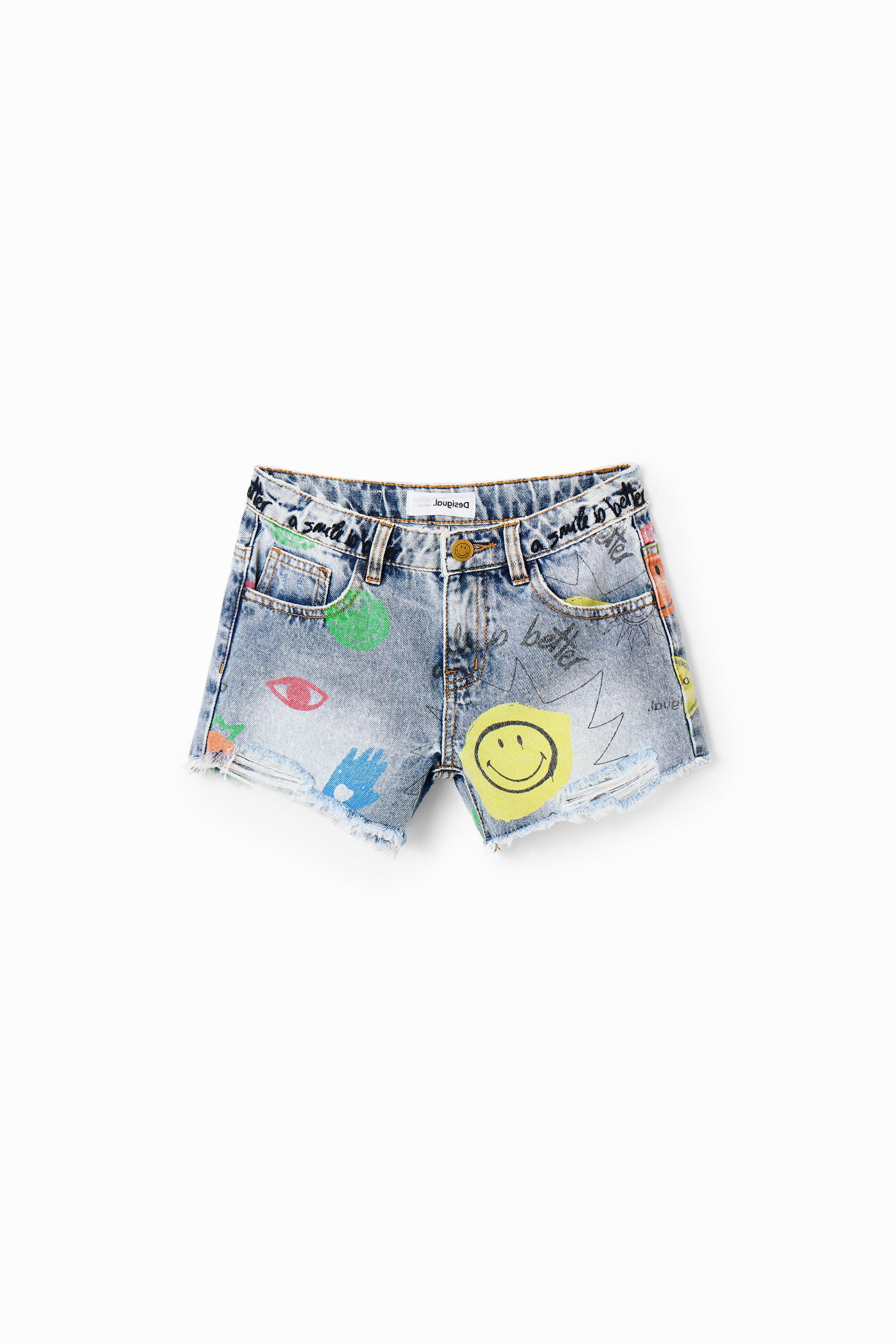 Desigual Shorts Vaqueros Smiley Desigual Shorts Vaqueros Smiley