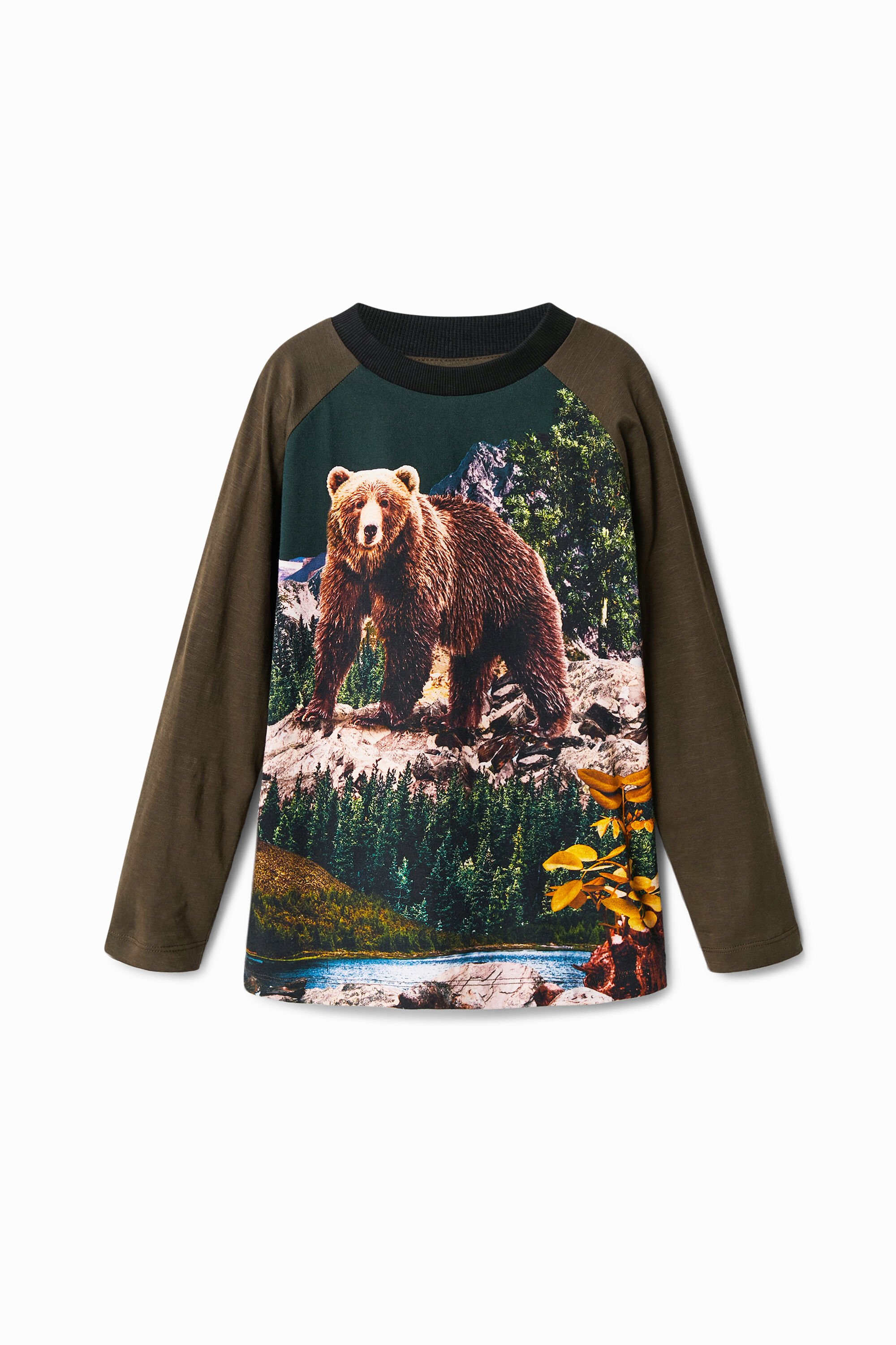 Camiseta de manga larga con estampado de oso para hombre Desigual