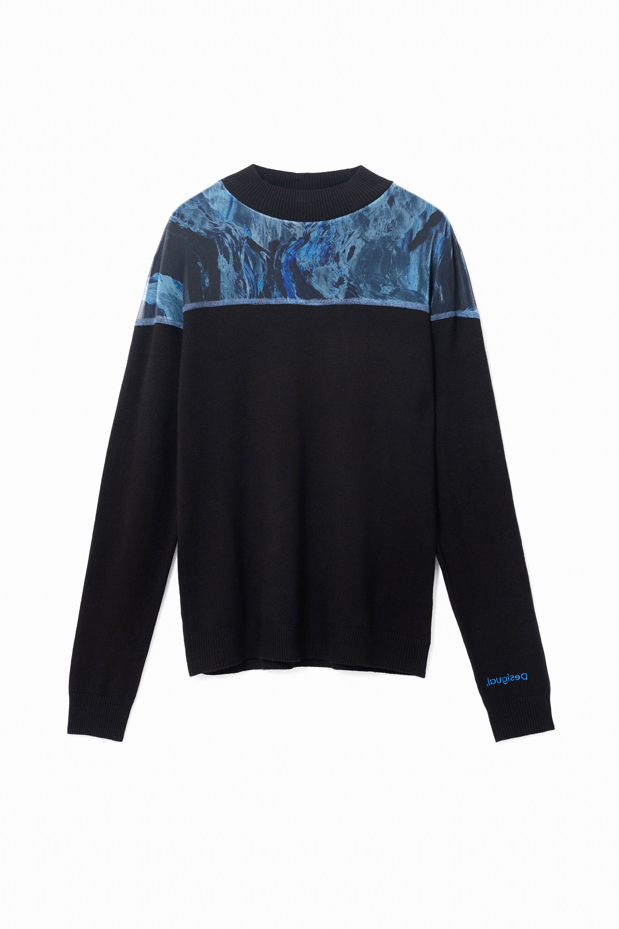 Desigual Jersey de viscosa con cuello perkins para hombre
