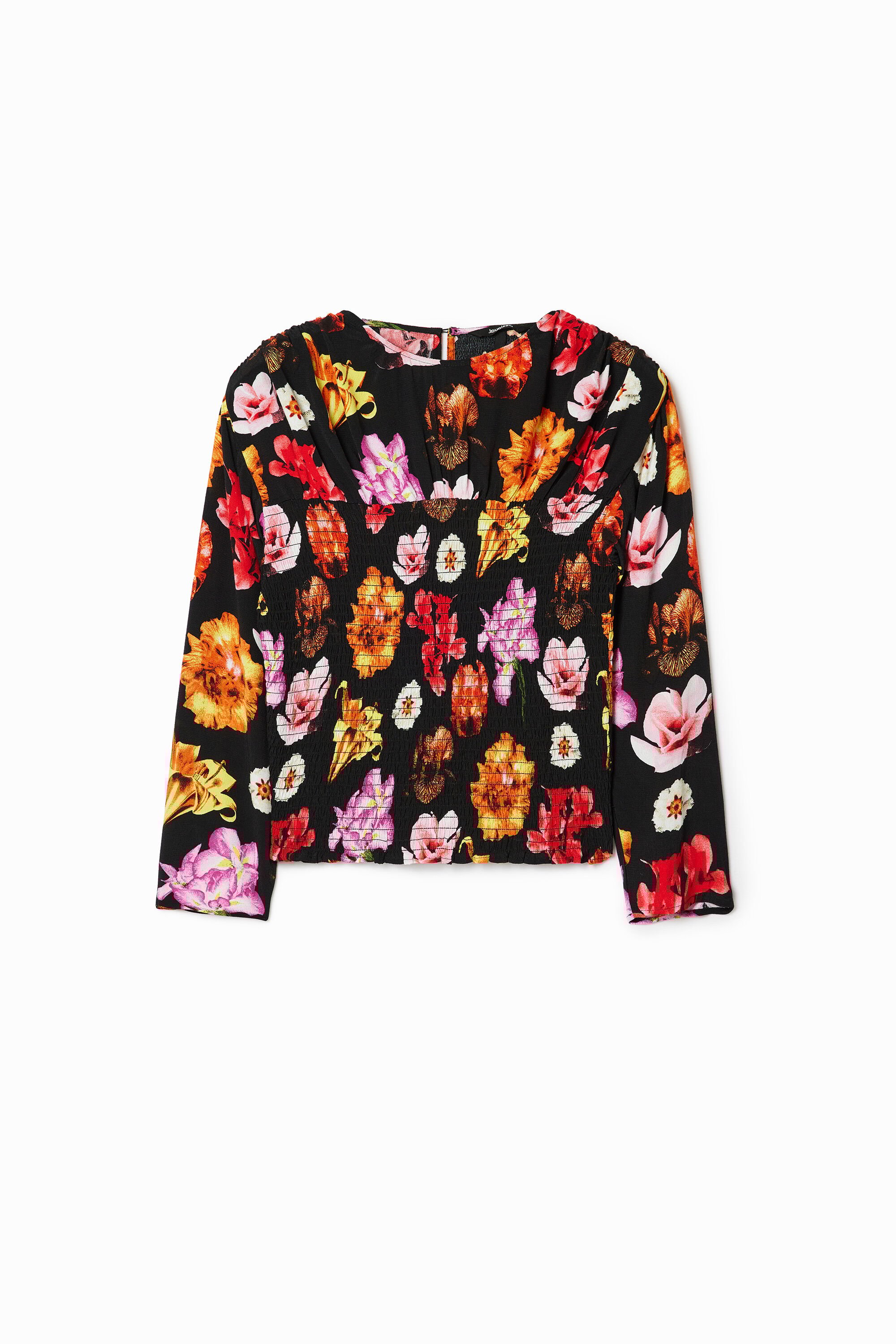 Blusa Fruncida Floral "M. Christian Lacroix"