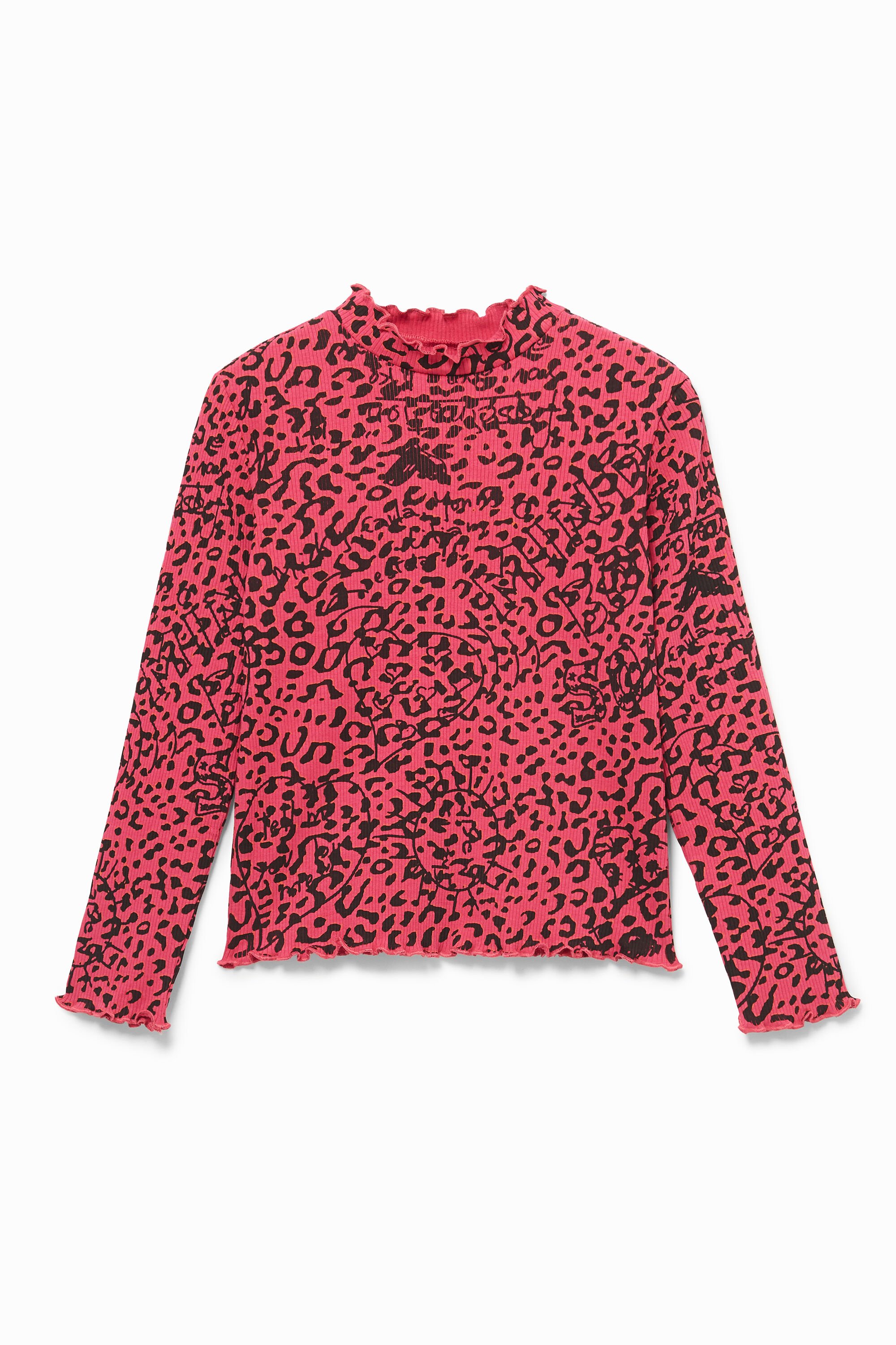Camiseta de canalé con estampado de animales para mujer de Desigual Camiseta de canalé con estampado de animales para mujer de Desigual